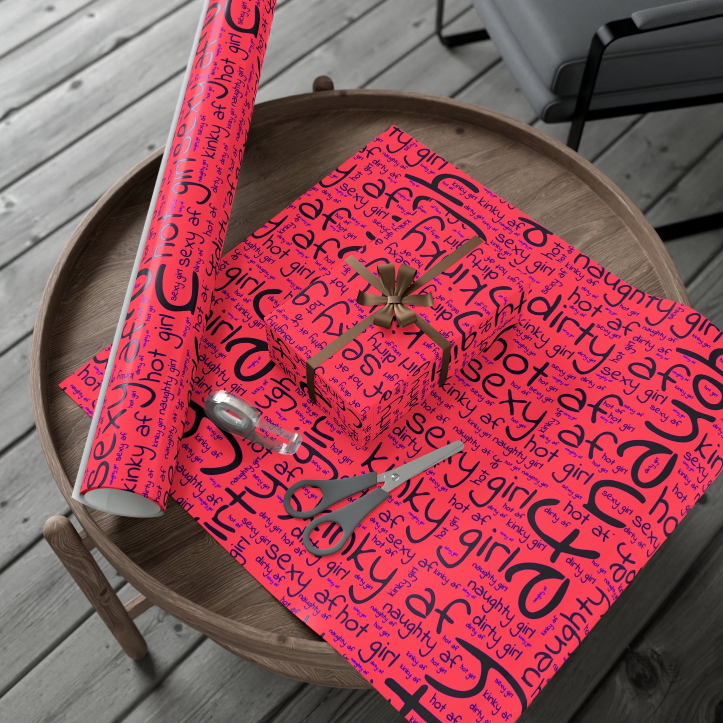 Naughty AF Wrapping paper, special occasion wrapping paper for hot girls
