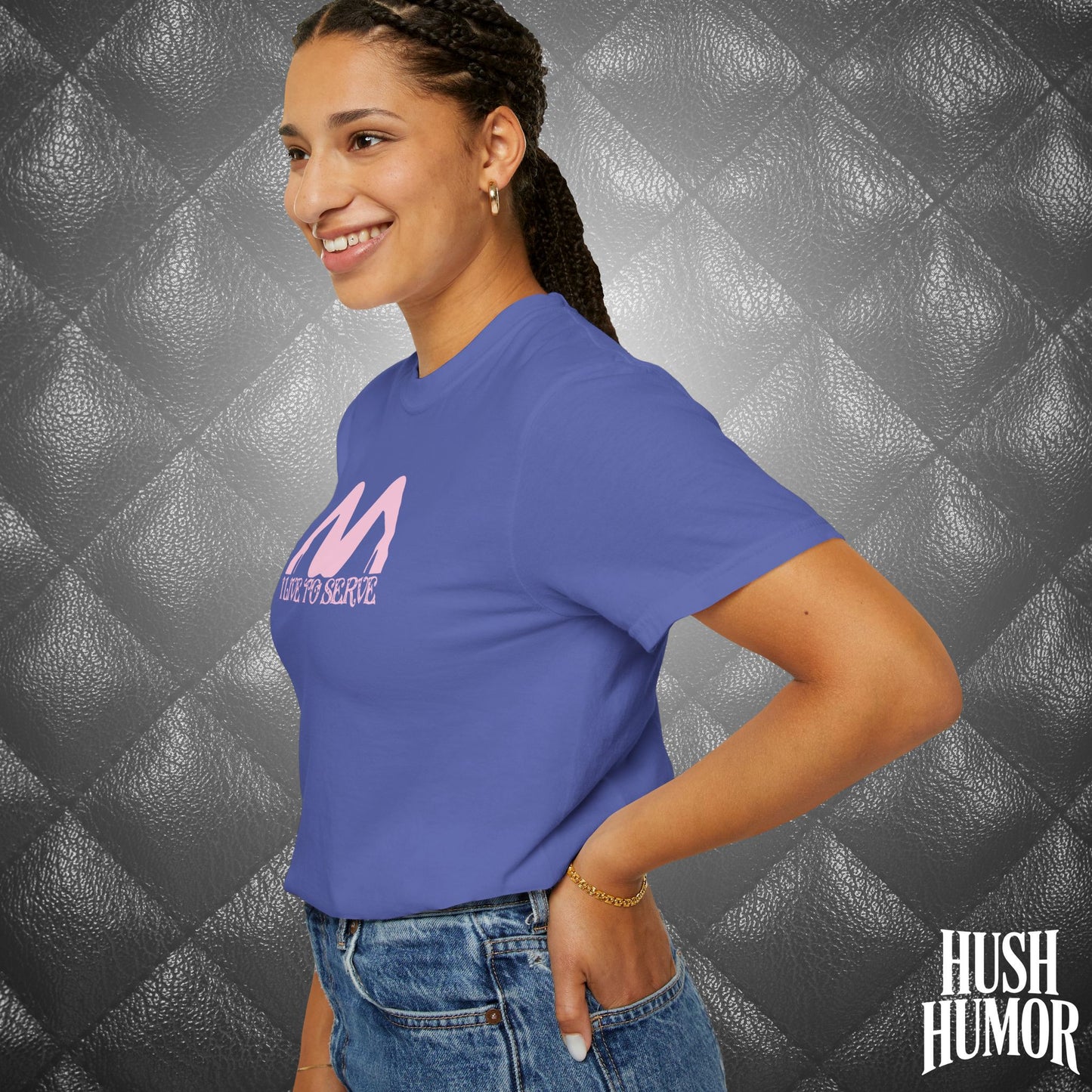 I Live to Serve Submissive T-Shirt | BDSM Kink Shirt for Women Pink graphic tee
