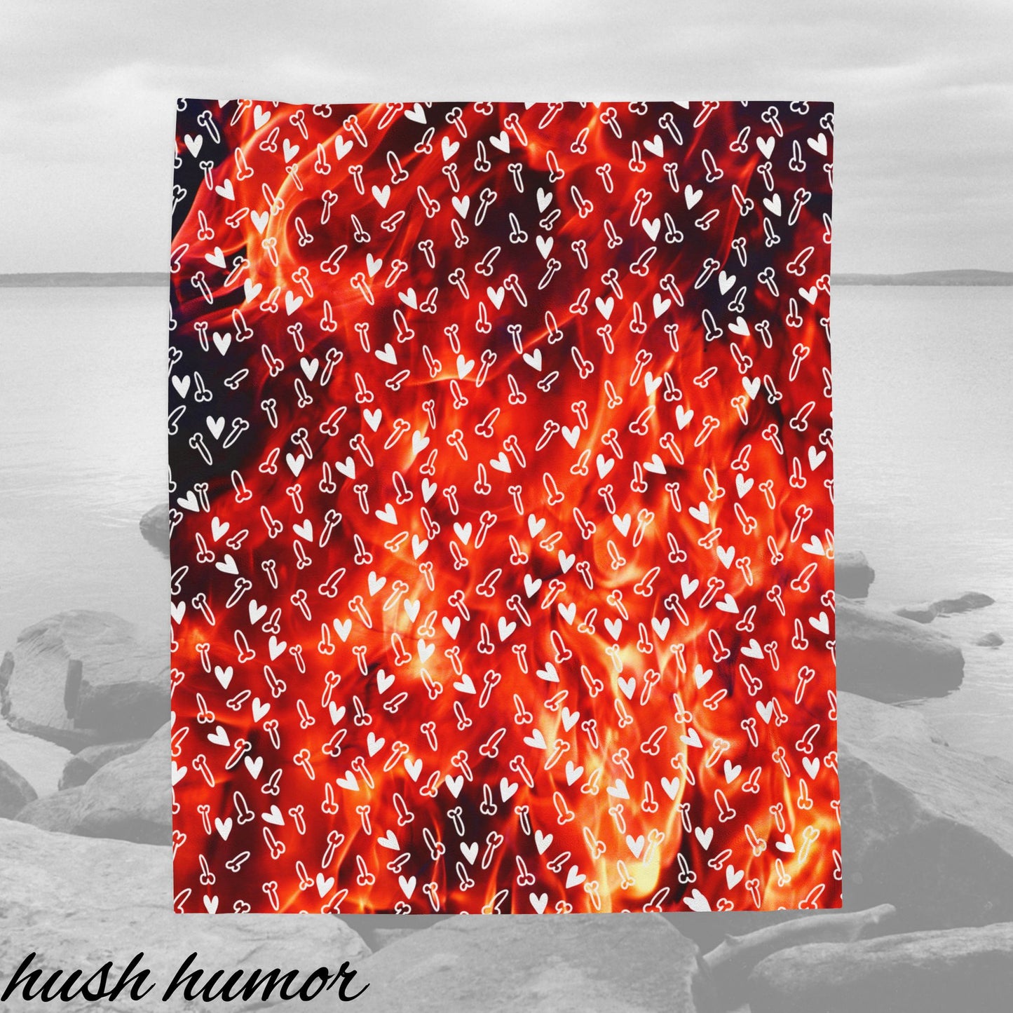 Firey Penis Plush blanket humorous gift cozy d*ck blanket gag gift Soft warm Dong Throw