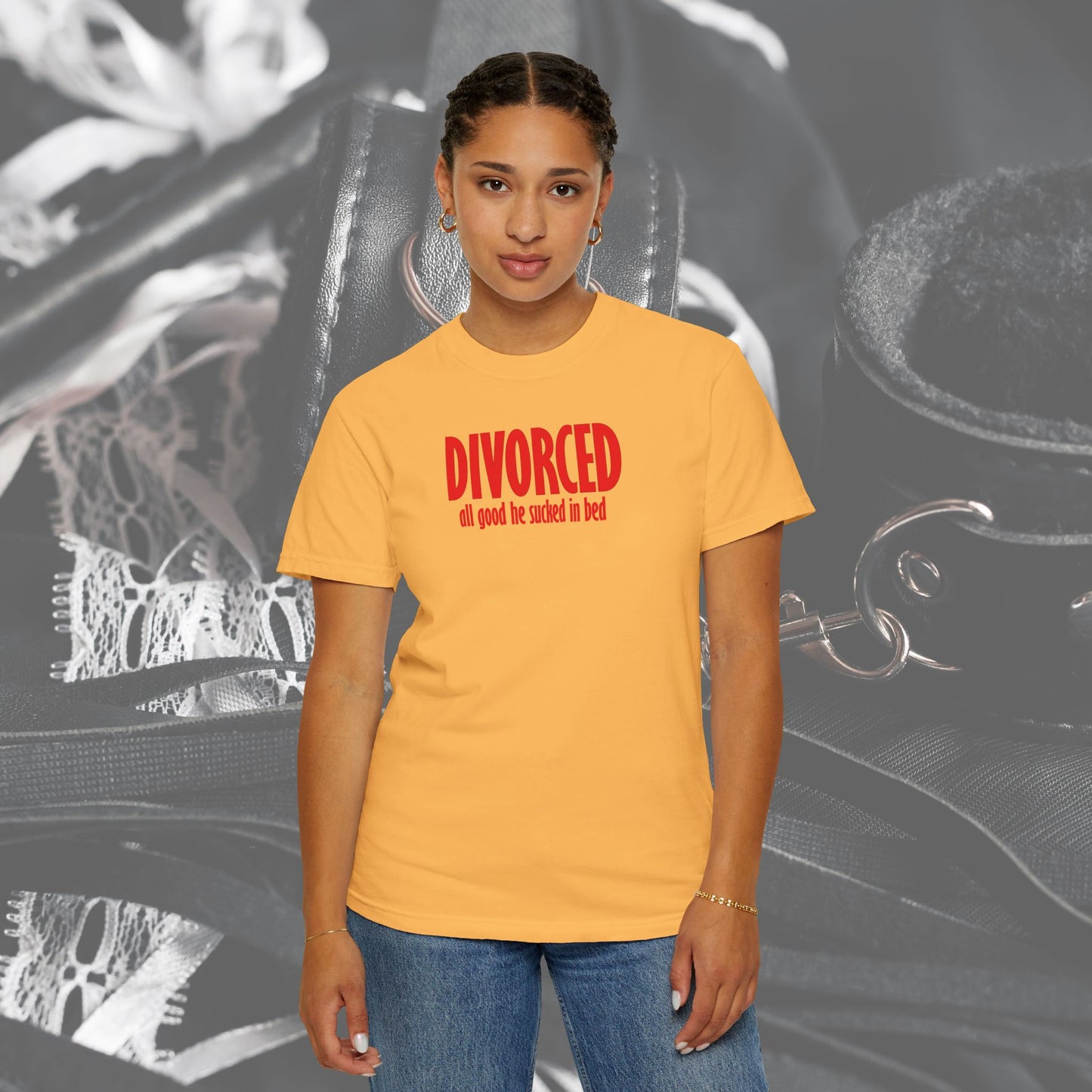 Divorced All Good He Sucked in Bed Feminist T-Shirt – Break Up Party Tee, Funny Divorce Gift for Women
