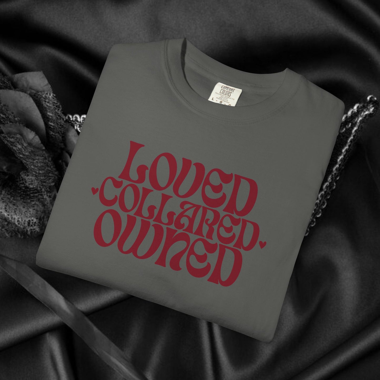 Loved Collared Owned Submissive T-shirt, BDSM themed Kinky Tee, Submissive Wife Gift, BDSM Apparel