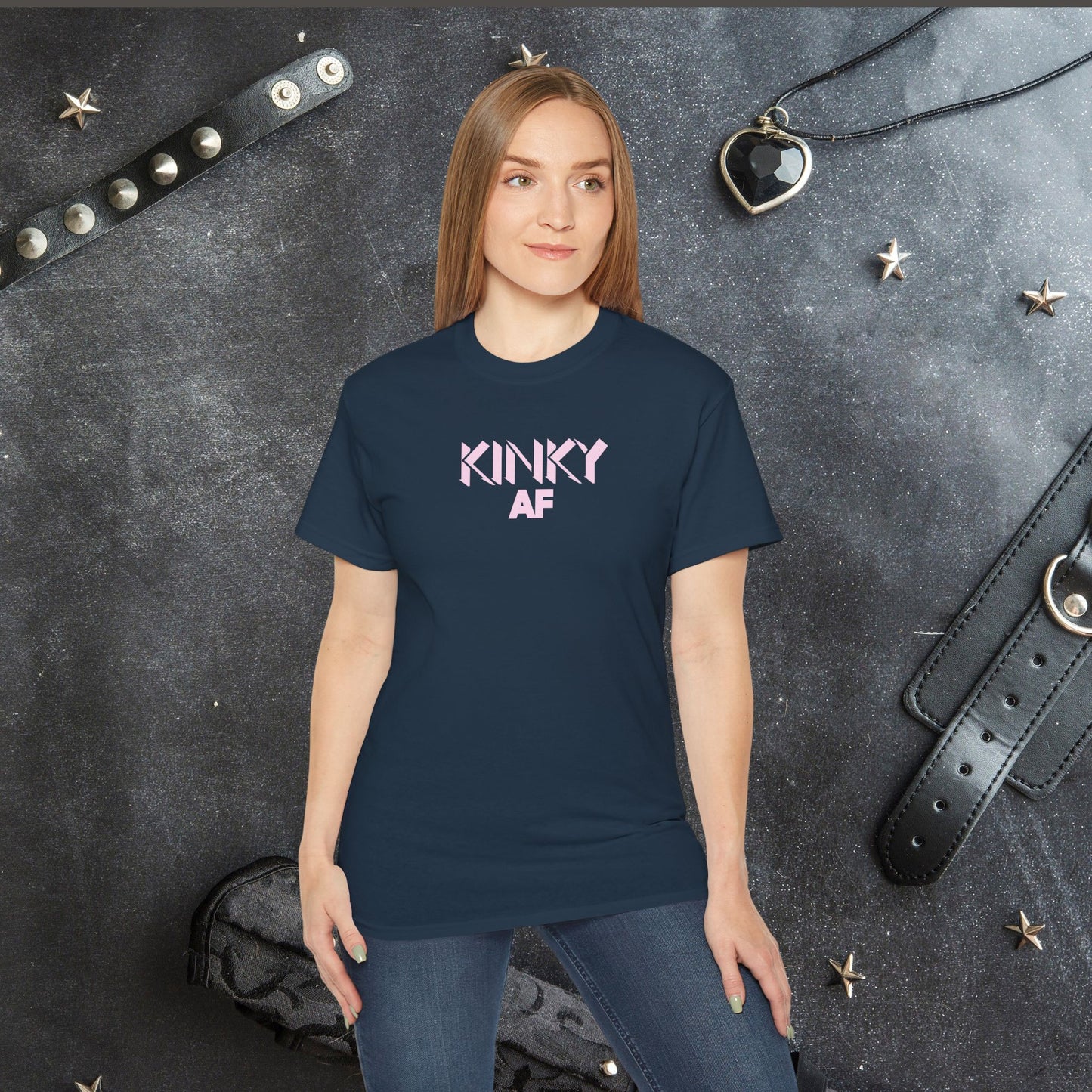 Kinky AF Unisex Tee, Naughty Wife Gift, Dirty Girl Shirt, Kinky Gift, Hot Wife T-Shirt, Sexy Shirt, Adult Humor Tee