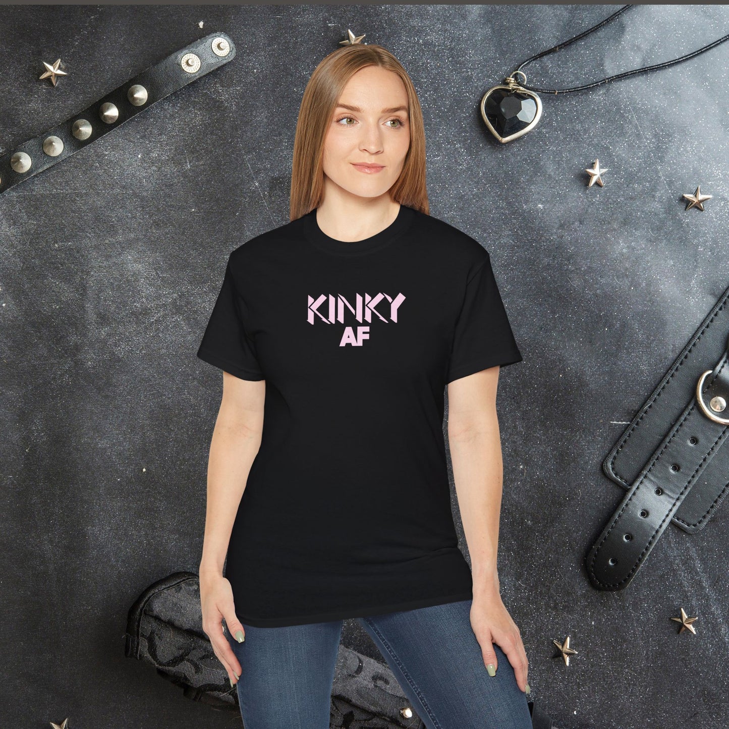 Kinky AF Unisex Tee, Naughty Wife Gift, Dirty Girl Shirt, Kinky Gift, Hot Wife T-Shirt, Sexy Shirt, Adult Humor Tee