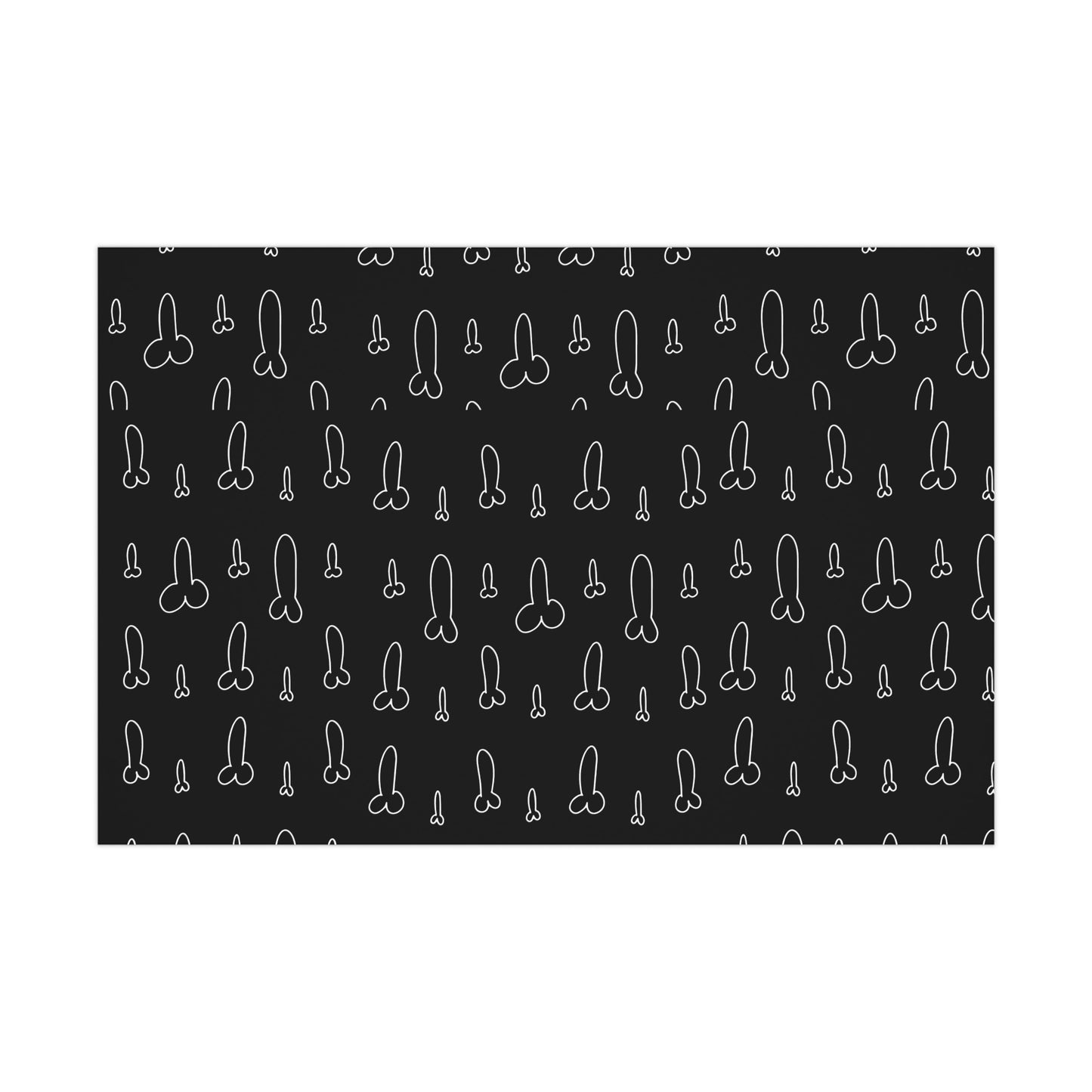 Hand Drawn Penis Wrapping Paper, Naughty Adult Humor, black and white penis wrapping paper, fun adult gifts