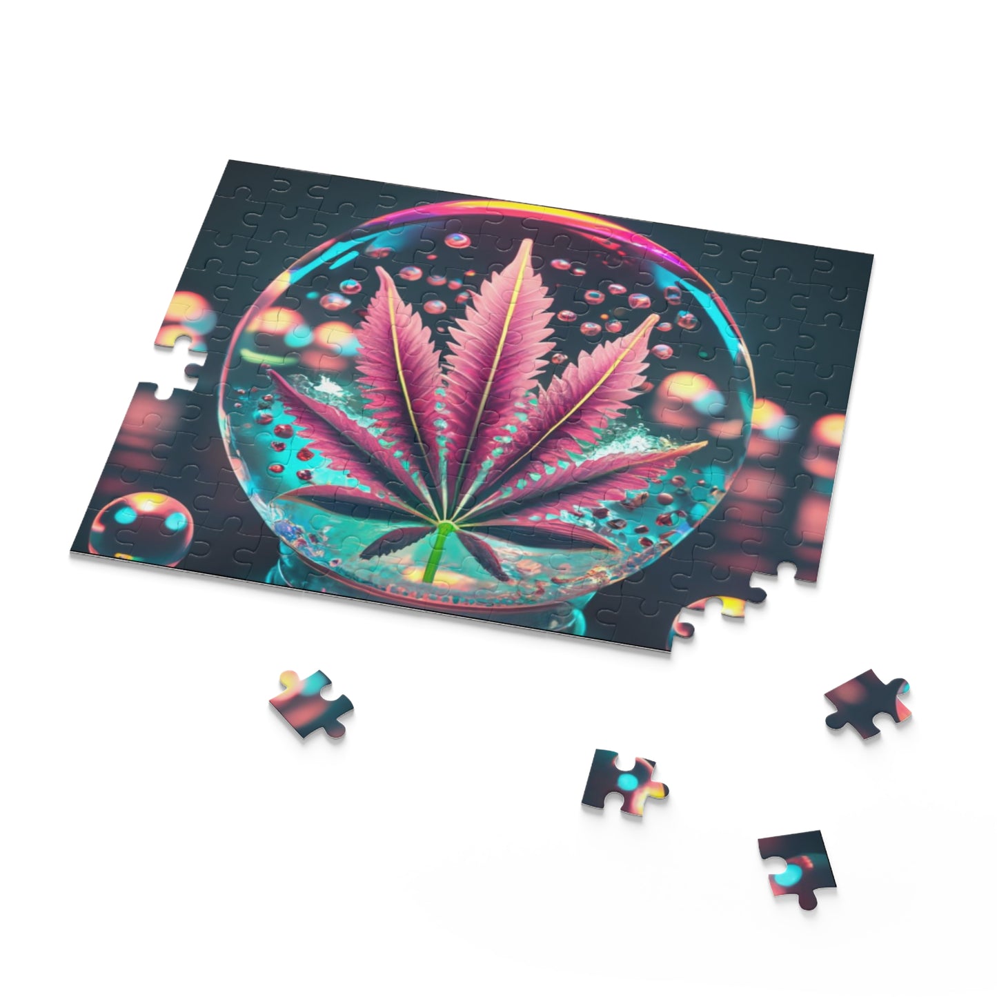 Electric Bloom Puzzle – Neon Crystal Orb Jigsaw Puzzle for adults