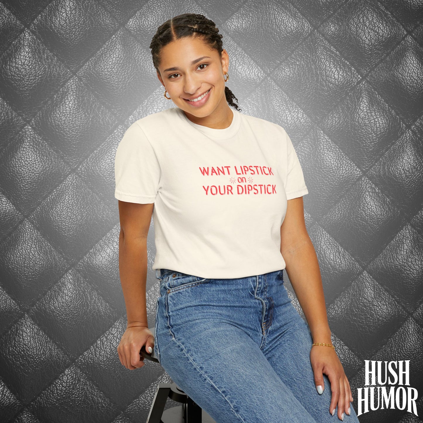 Want Lipstick on Your Dipstick? Dirty T-Shirt – Shocking Naughty Women’s Tee, FEMdom Sassy Mouth Shirt, Funny NSFW Adult Gift for Her