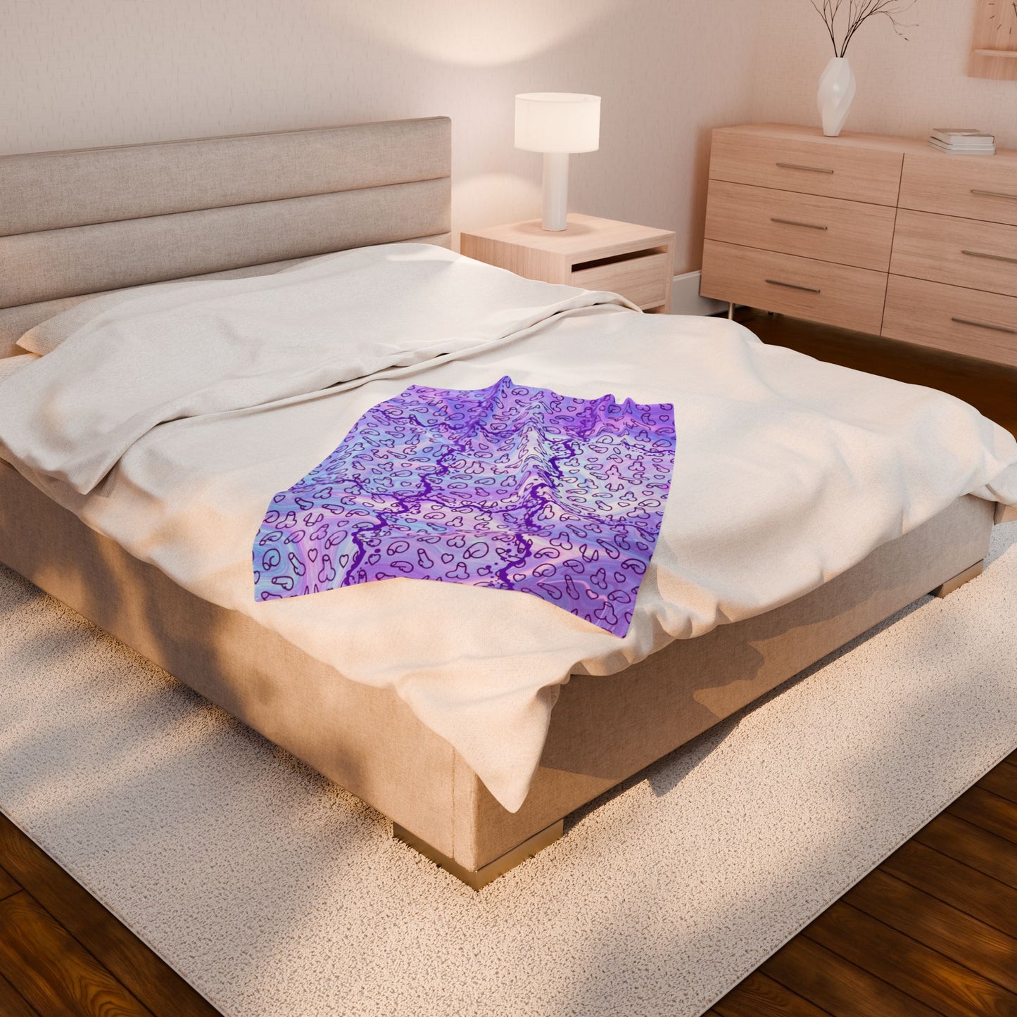 Purple Penis Blanket Gift Velveteen Plush Blanket,Fun Gag Gift, D*ck Gift, C*ck Blanket