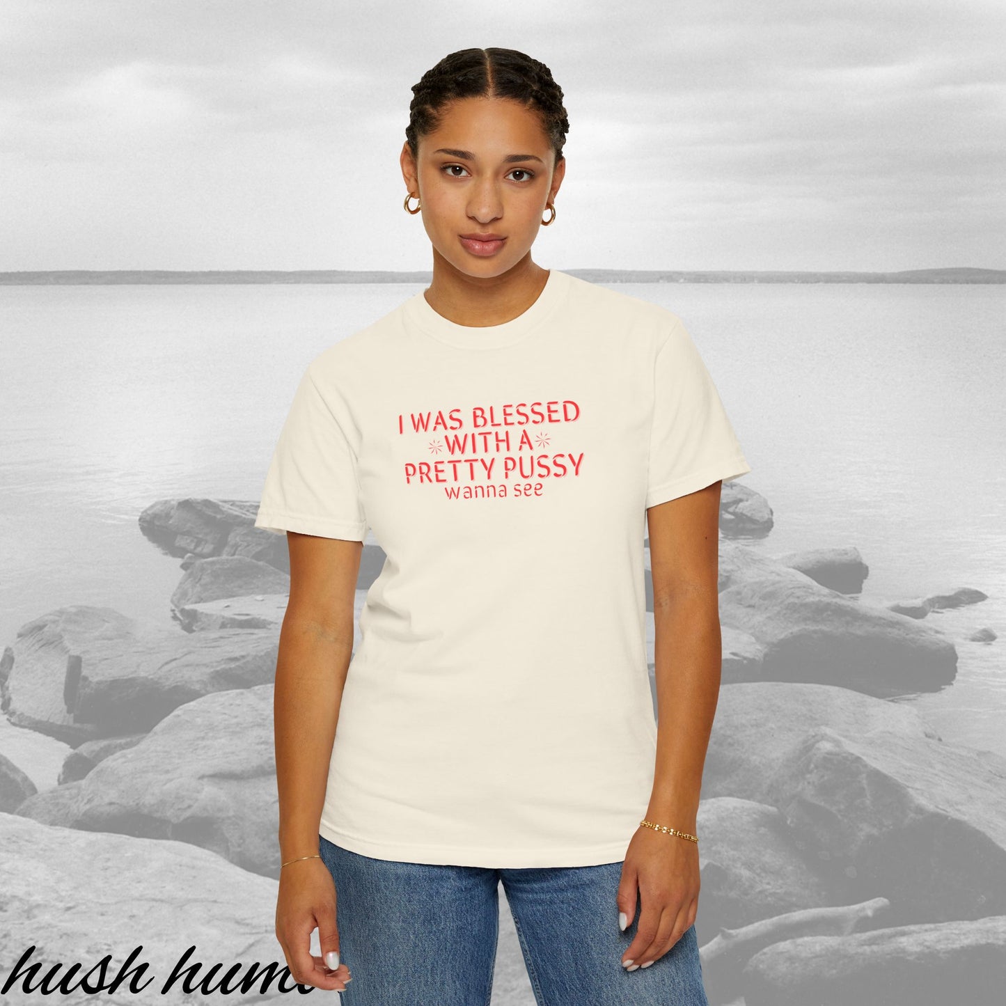 I Was Blessed With a Pretty P*ssy T-Shirt – Naughty Girl P*ssy Power MILF Shirt, Adult Humor Party Tee