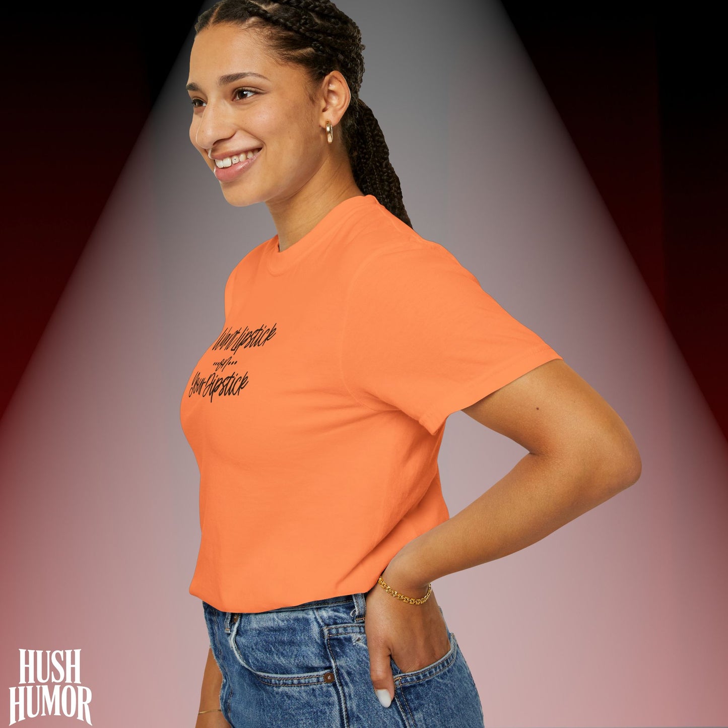 Lipstick on Your Dipstick T-Shirt | Naughty FEMdom Oral Art Tee for Women | Dirty Funny Sex Shirt | Inappropriate Bold Adult Party Apparel