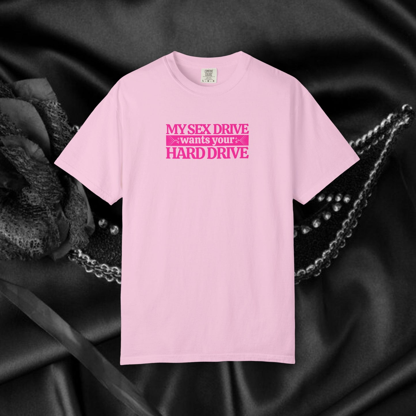 My Sex Drive Wants Your Hard Drive Naughty Women's Shirt – Suggestive Tee, Funny Gift, Sexy Apparel, Playful Party T-Shirt