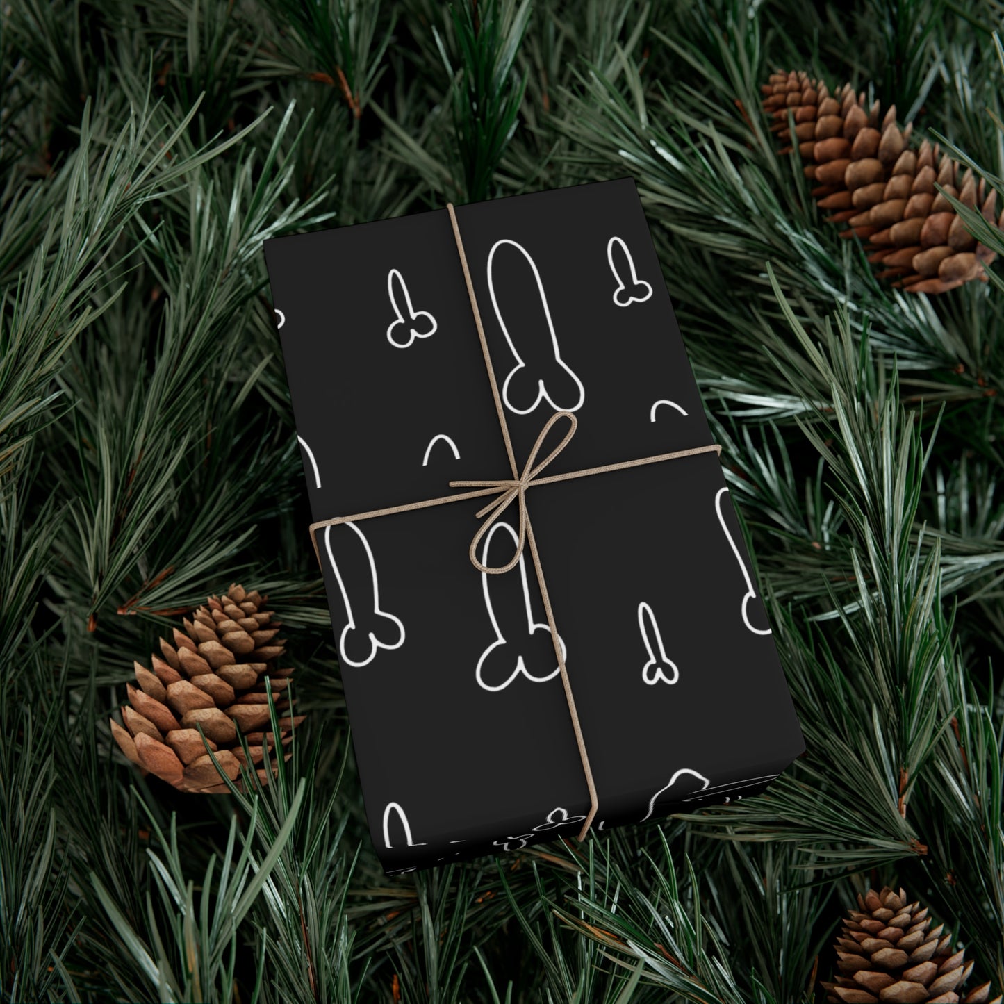 Hand Drawn Penis Wrapping Paper, Naughty Adult Humor, black and white penis wrapping paper, fun adult gifts