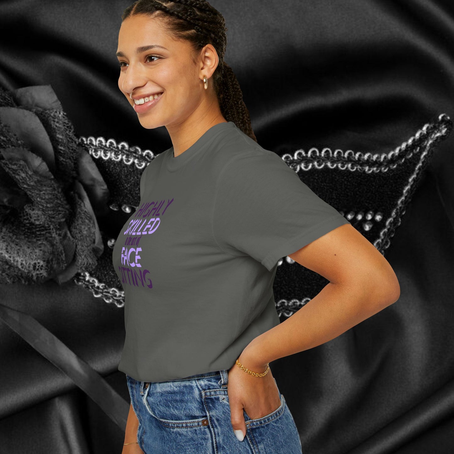 Naughty Women Face Sitting T-Shirt – Funny FEMdom Oral Sex NSFW Unisex Garment-Dyed Tee