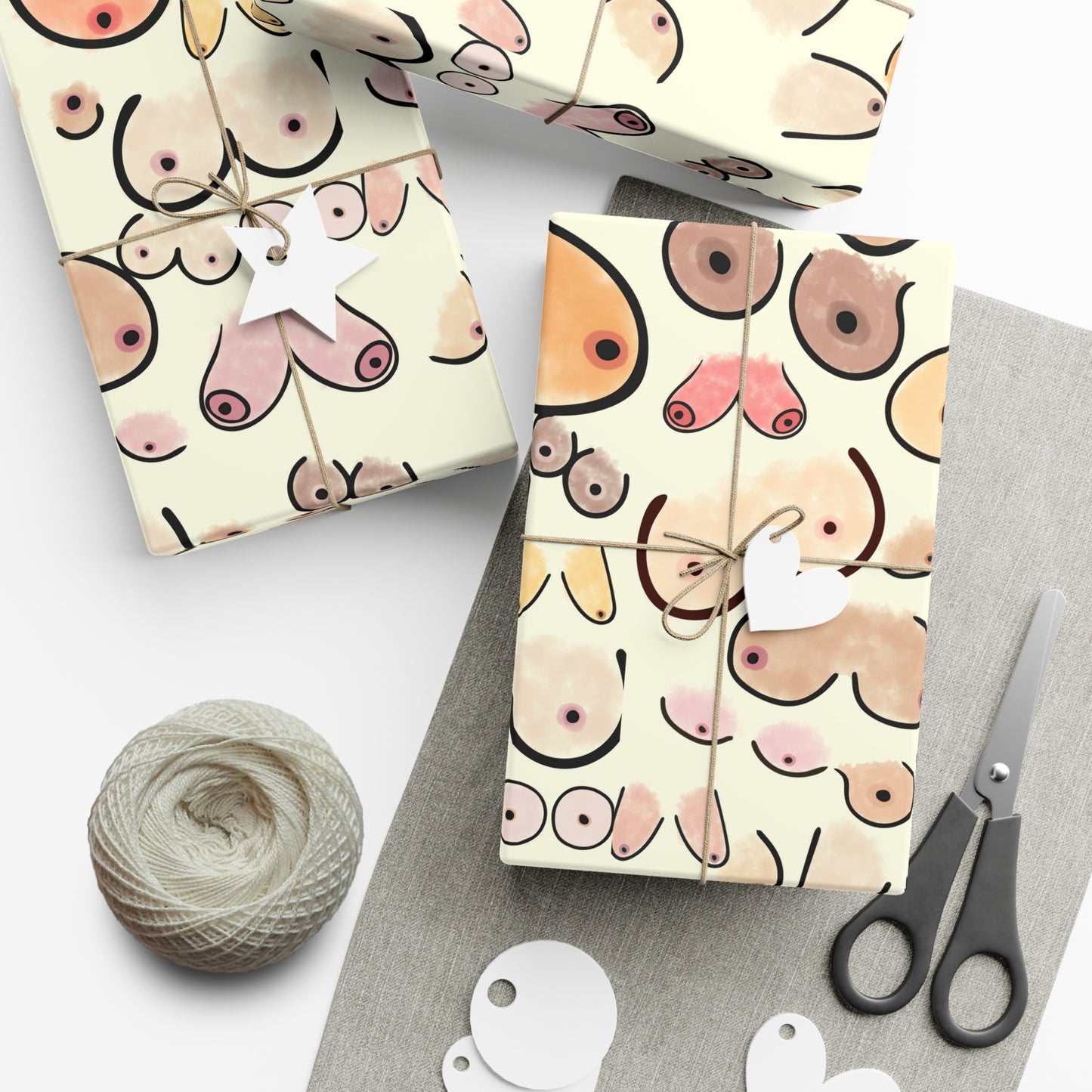 Gift Wrap Paper Boobies Naughty Adult Humor Tits Wrapping Paper