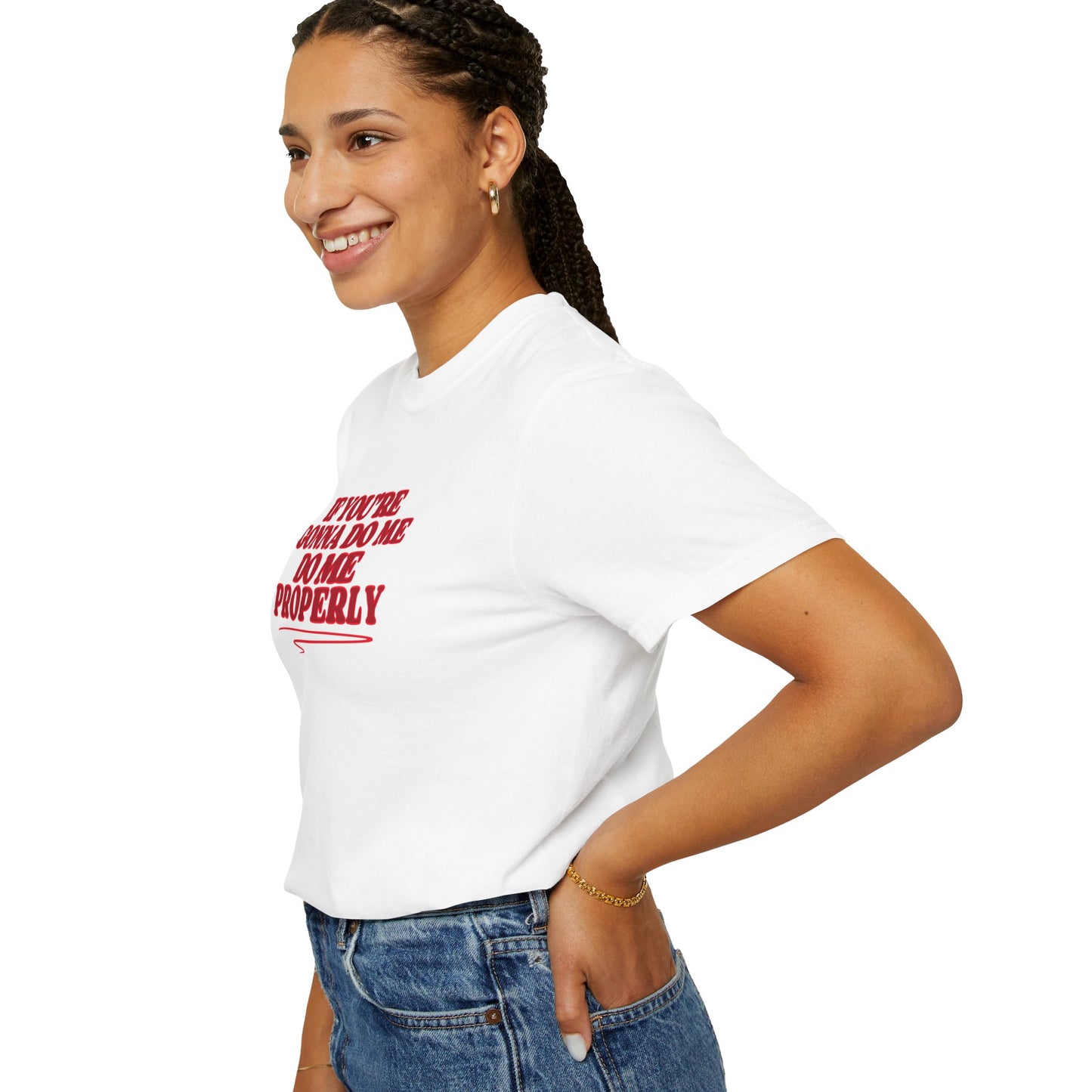 Do Me Properly Please T-Shirt – Funny BDSM FEMdom Gift Unisex Garment-Dyed Pepper Tee