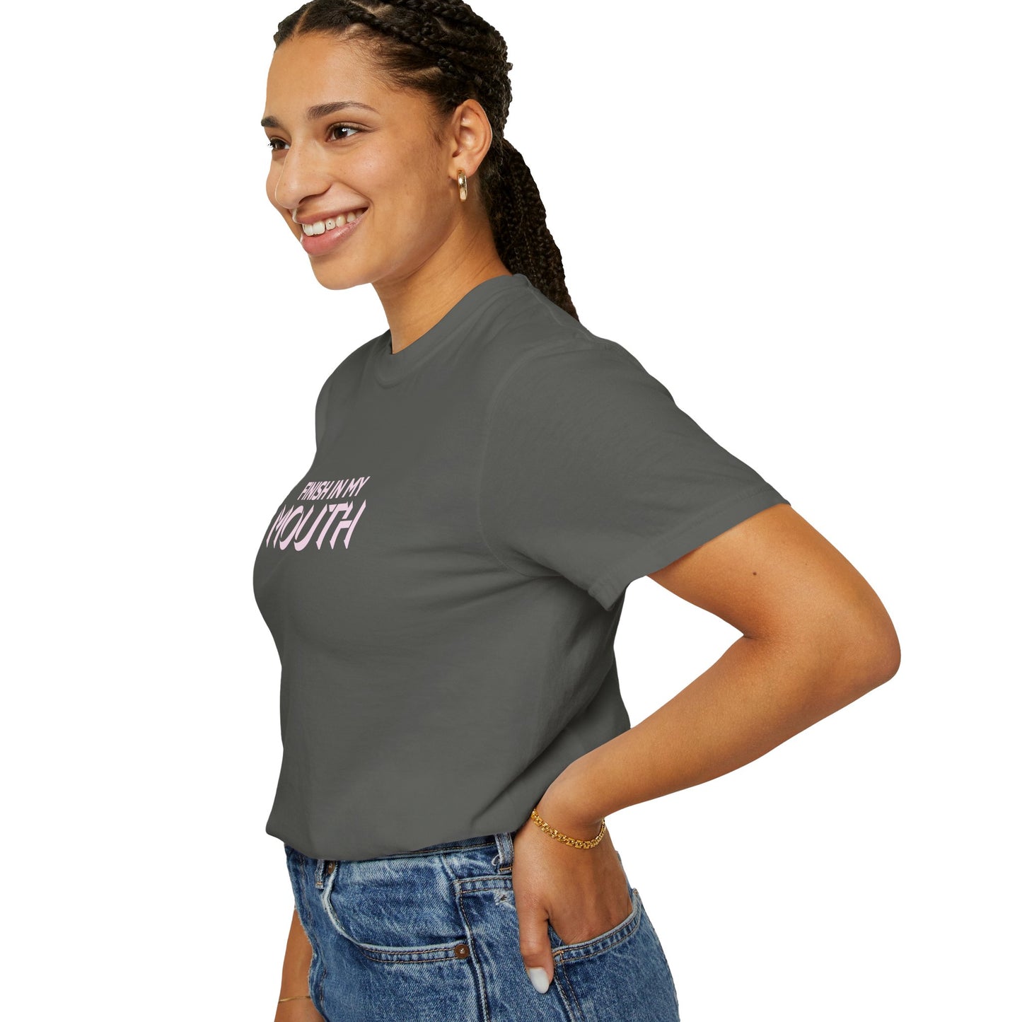 Naughty Shirt – Finish in My Mouth Offensive Hot Wife T-Shirt, NSFW Comfort Colors Pepper Tee