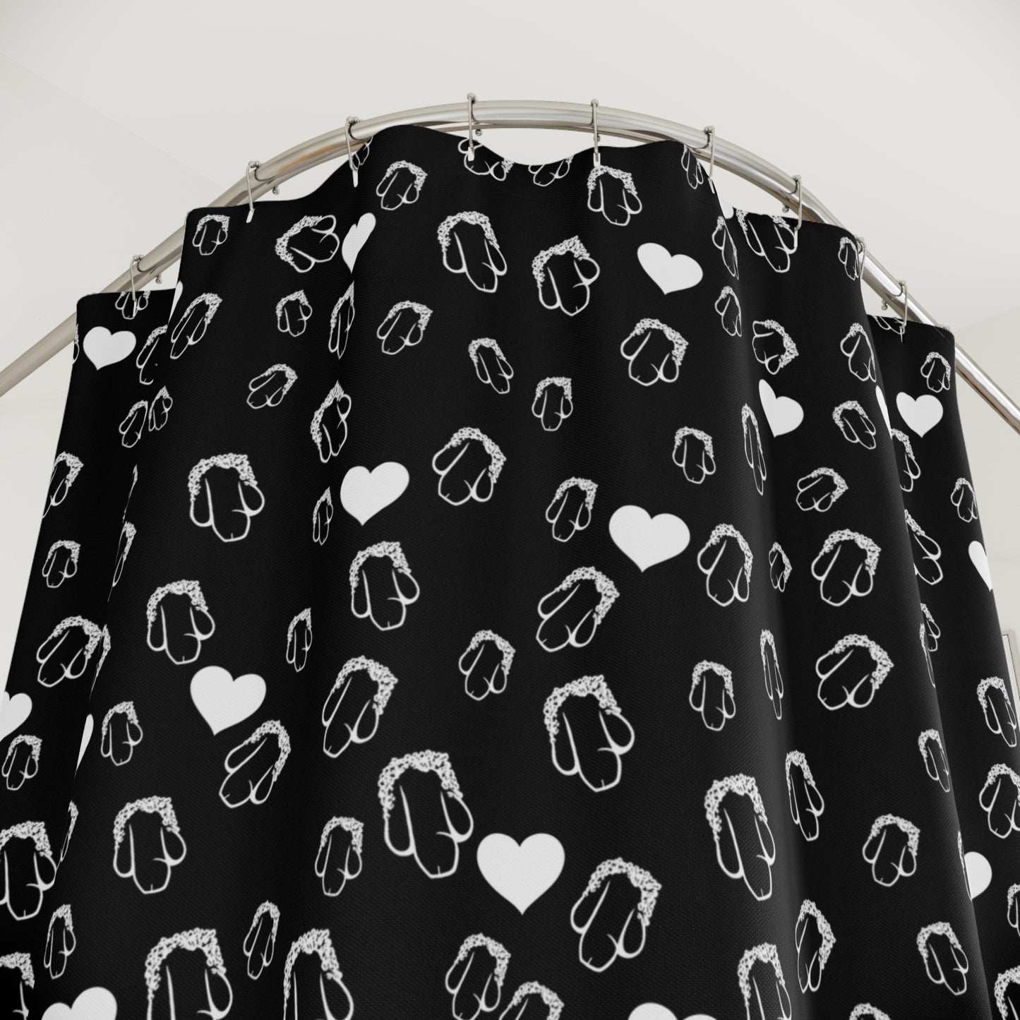 Penis Shower Curtain Black & White Sexy Shower Curtain, Naughty bathroom decor