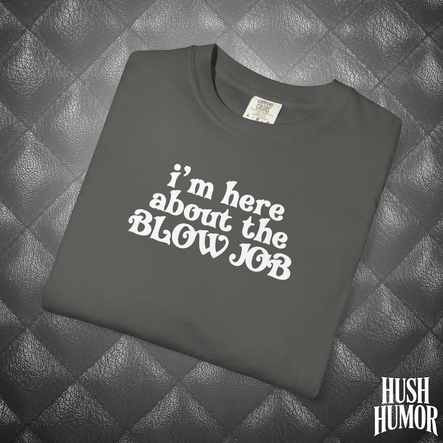 I'm Here About the Blow Job T-Shirt | Naughty Girl Sex Humor Tee | Sarcastic Dirty Shirt for Women | Hot Wife Adult Graphic Apparel