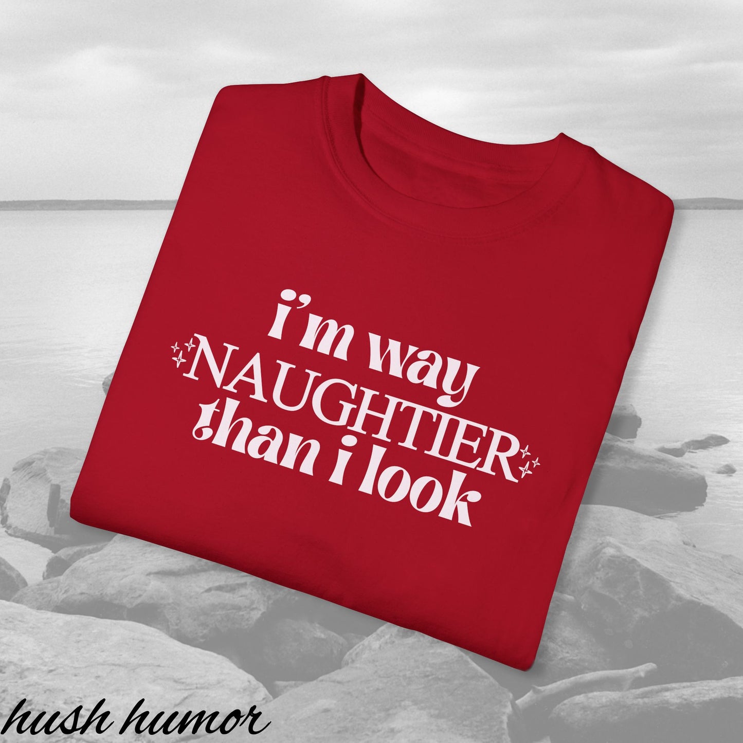 Naughty Shirt I'm way NAUGHTIER than I look Comfort Colors sexy and fun gift for her, naughty valentines, offensive tee, i'm naughty tshirt,