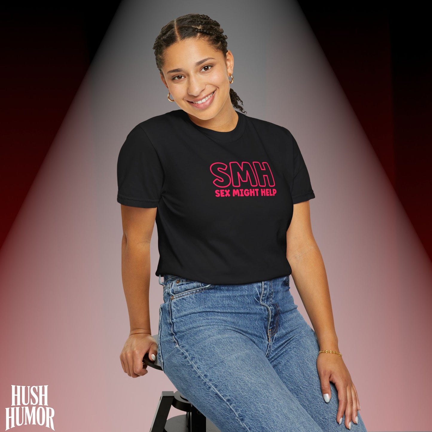 SMH Sex Might Help T-Shirt | Funny Comfort Colors Bold Statement Tee | Inappropriate Concert Shirt for Naughty Women | Festival Summer Top