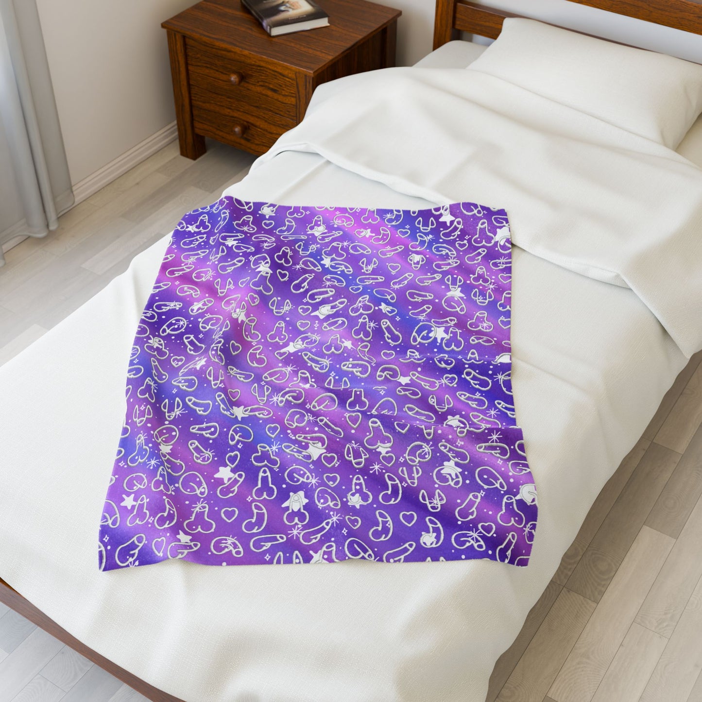 Penis Blanket Gift, Pretty Offensive Purple Hue Penis Blanket Rude Adult Gifts, Inappropriate Funny Gifts, Naughty Blanket