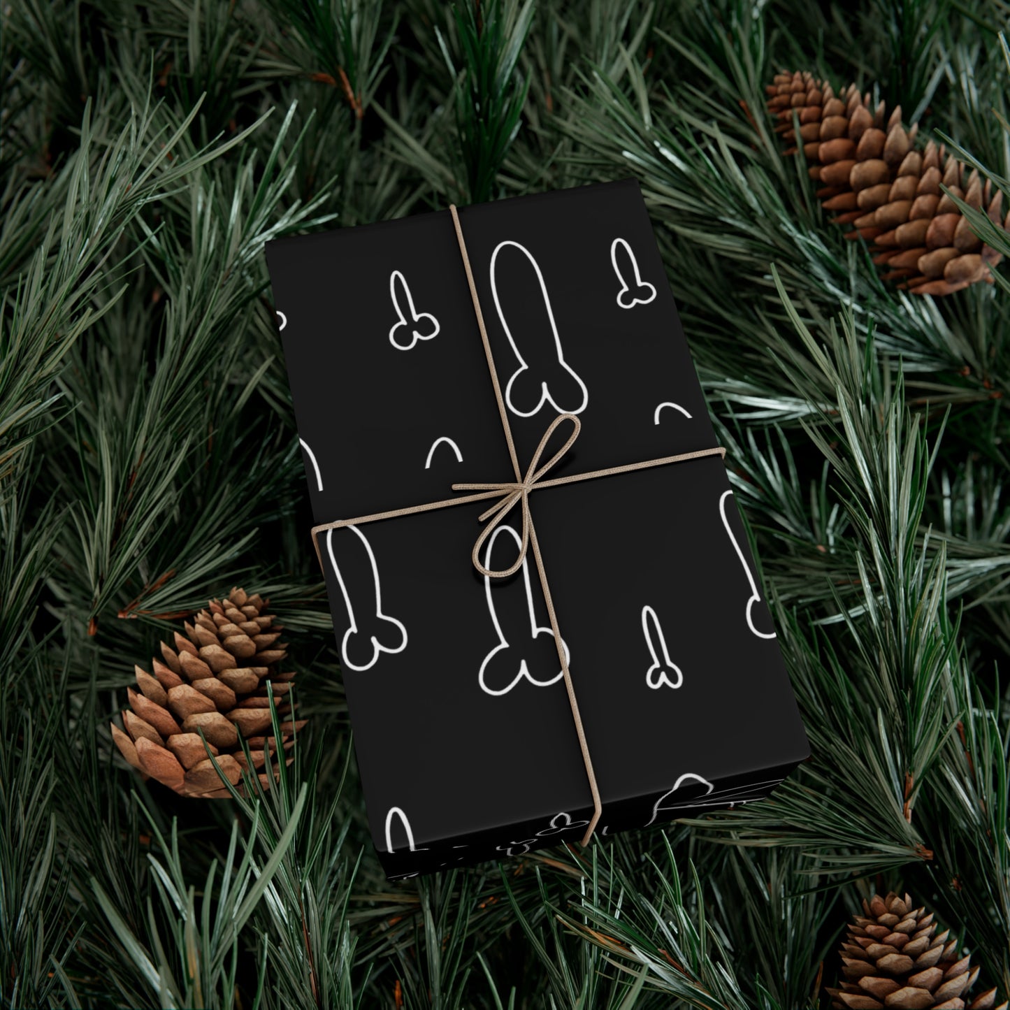 Hand Drawn Penis Wrapping Paper, Naughty Adult Humor, black and white penis wrapping paper, fun adult gifts