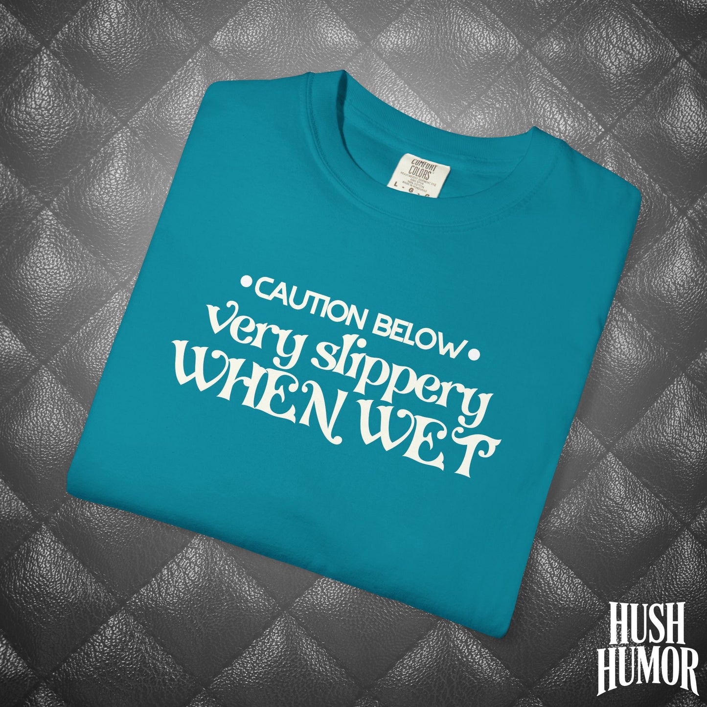 Slippery When Wet T-Shirt | Funny Dirty Girl Graphic Tee | Inappropriate Sex Humor Shirt for Women | Adult Sarcastic NSFW Shirt