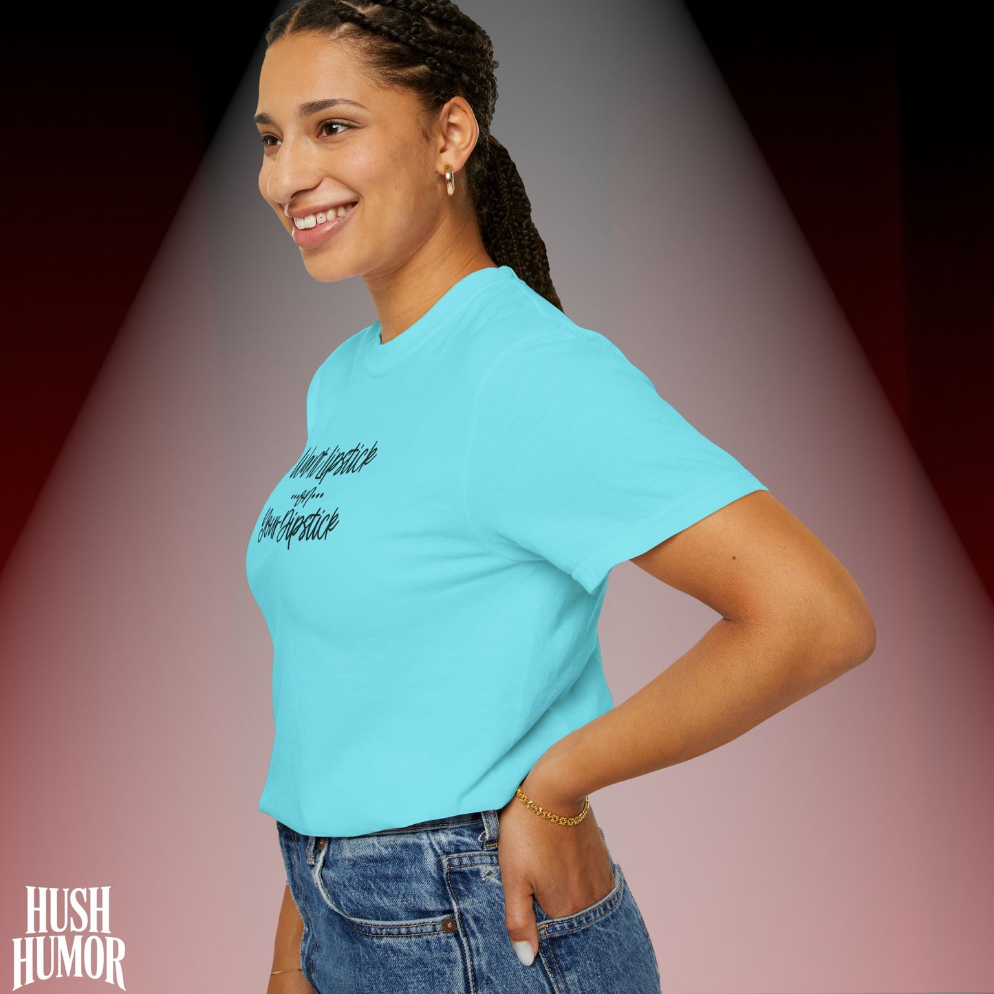 Lipstick on Your Dipstick T-Shirt | Naughty FEMdom Oral Art Tee for Women | Dirty Funny Sex Shirt | Inappropriate Bold Adult Party Apparel
