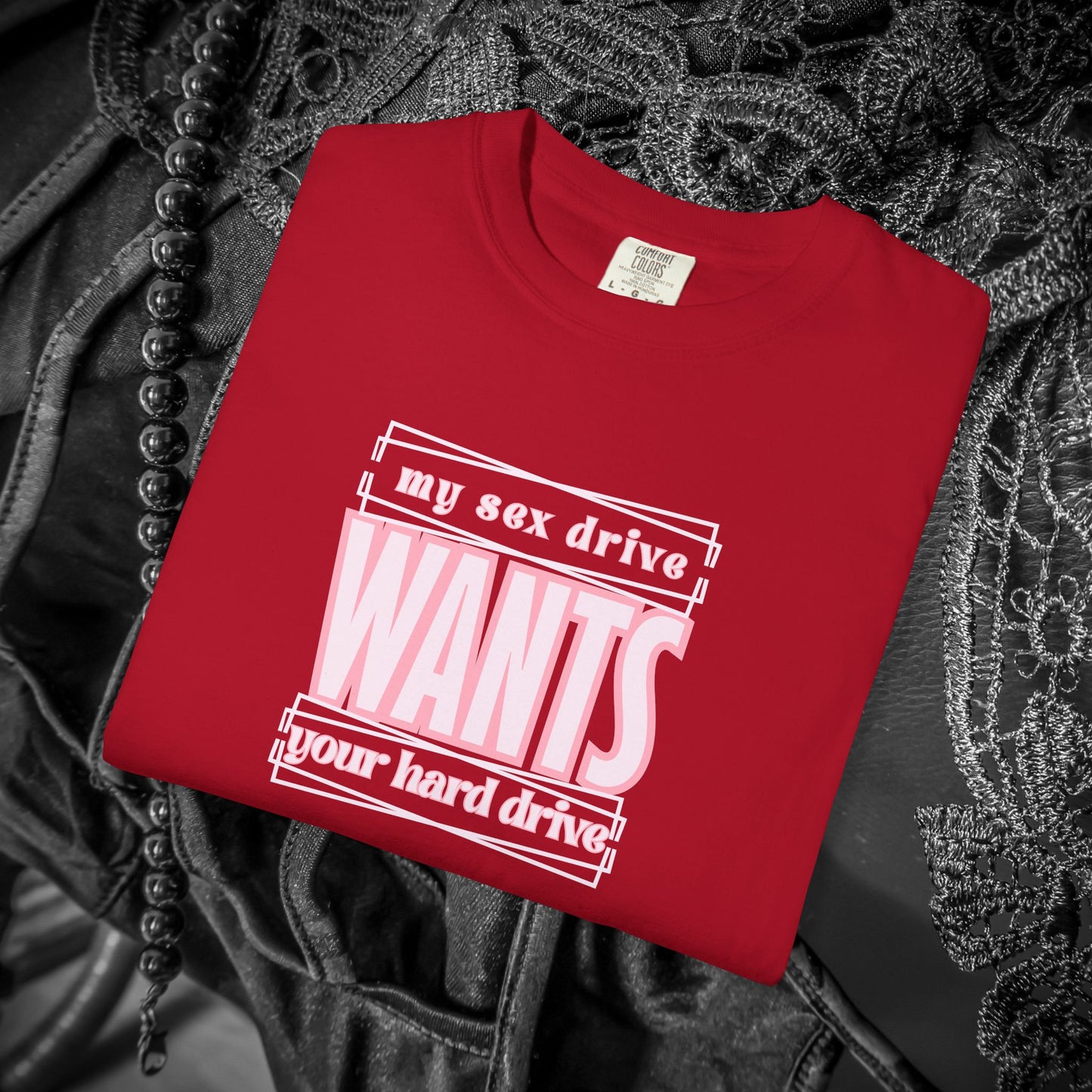 My Sex Drive Wants Your Hard Drive naughty suggestive women's t-shirt, fun adult apparel