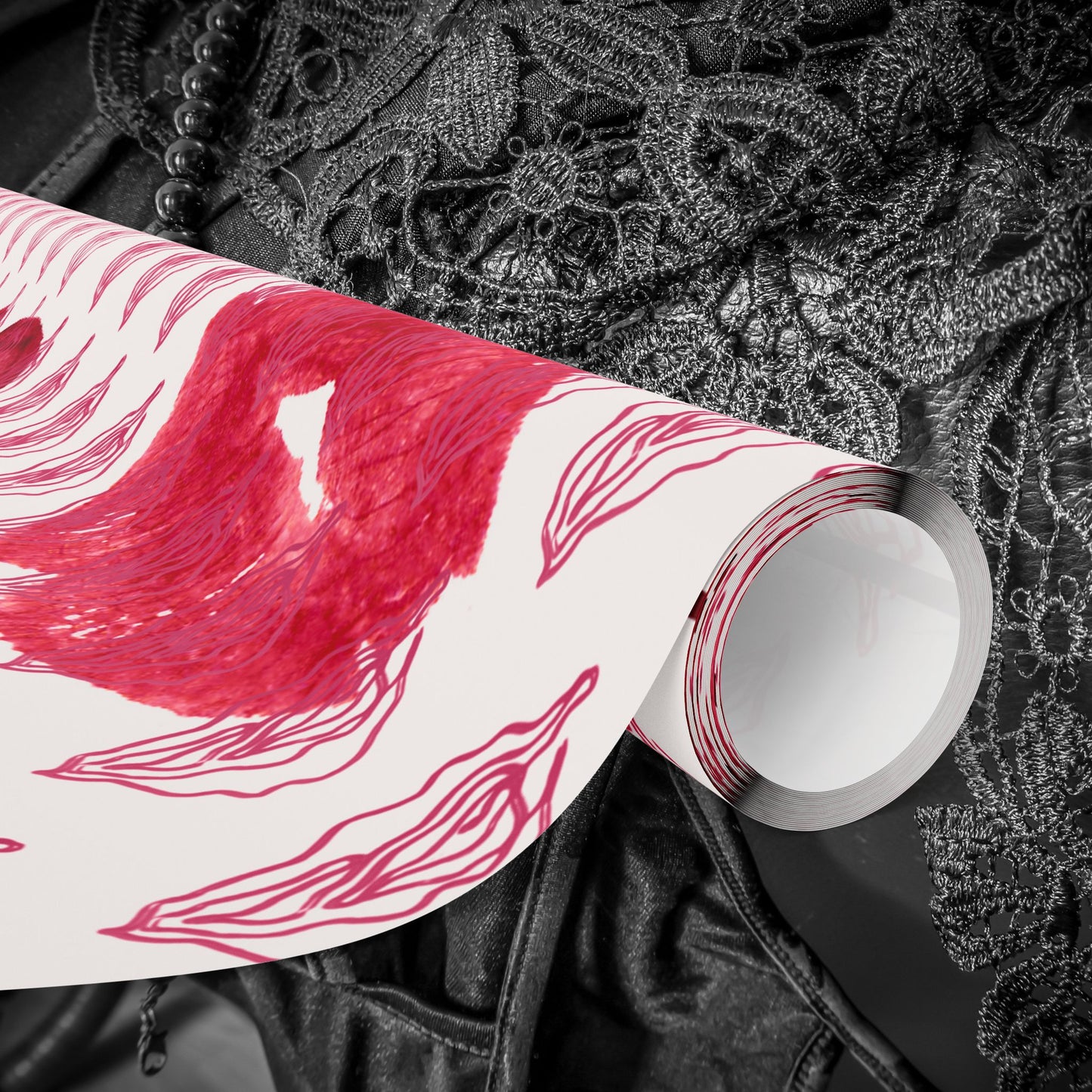 Chic Vagina Heart & Roses Gift Wrap, Naughty Paper, Psssy Love Present