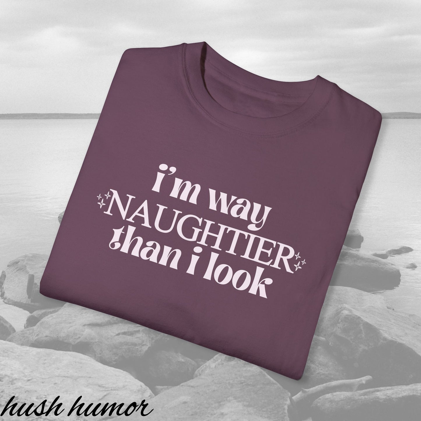 Naughty Shirt I'm way NAUGHTIER than I look Comfort Colors sexy and fun gift for her, naughty valentines, offensive tee, i'm naughty tshirt,
