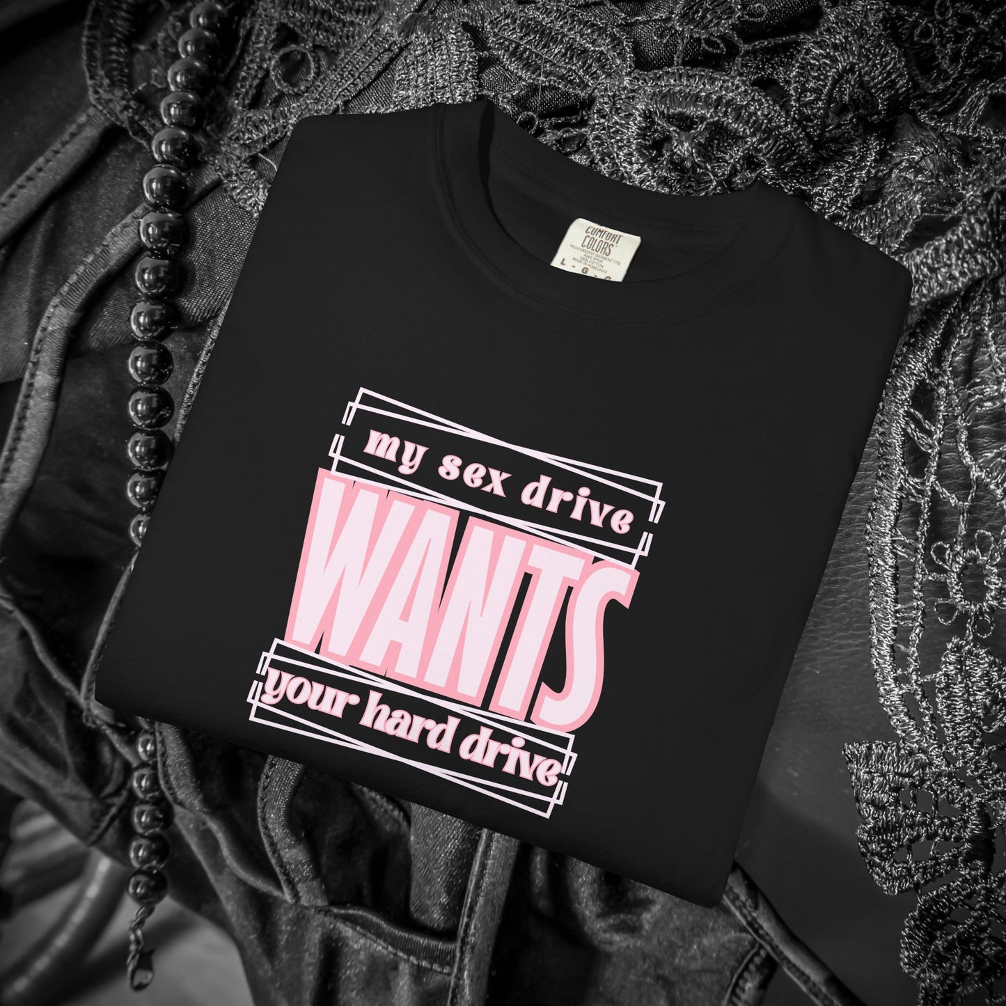 My Sex Drive Wants Your Hard Drive naughty suggestive women's t-shirt, fun adult apparel