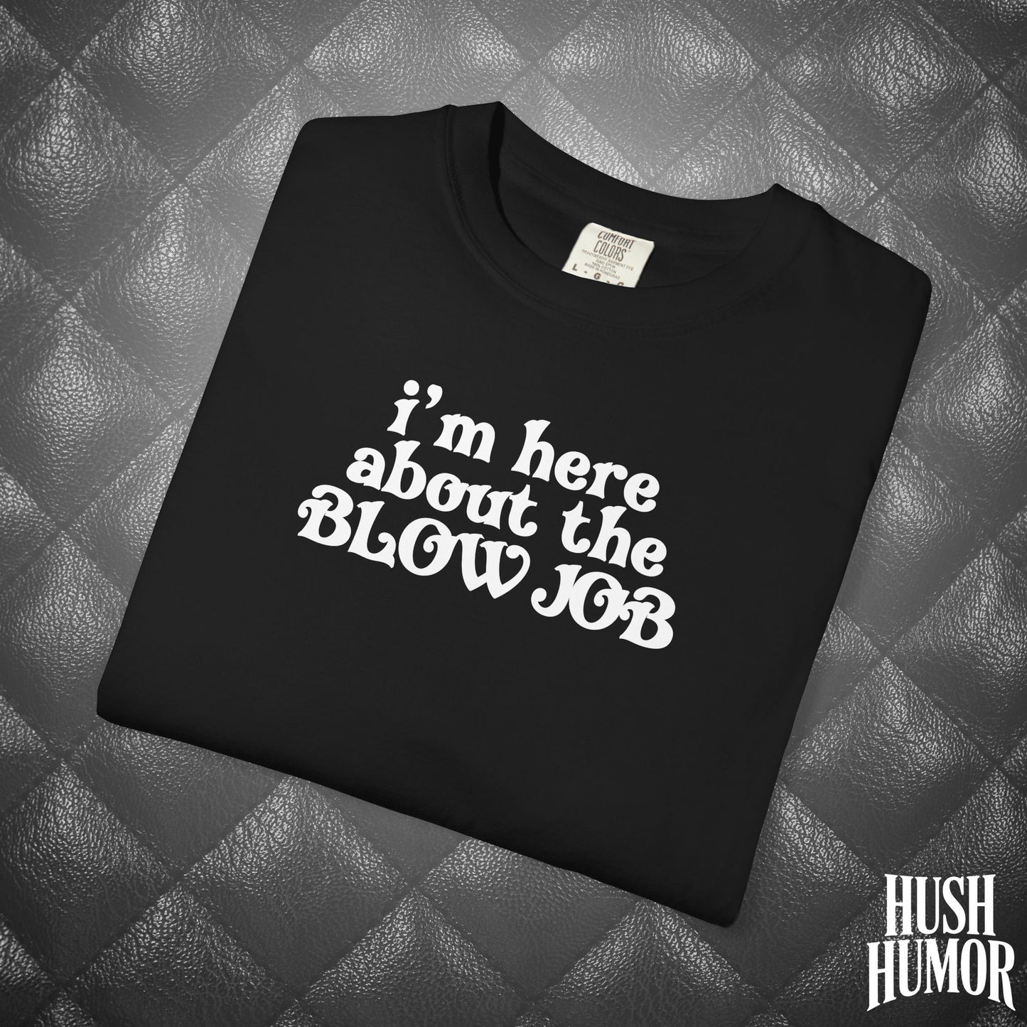 I'm Here About the Blow Job T-Shirt | Naughty Girl Sex Humor Tee | Sarcastic Dirty Shirt for Women | Hot Wife Adult Graphic Apparel