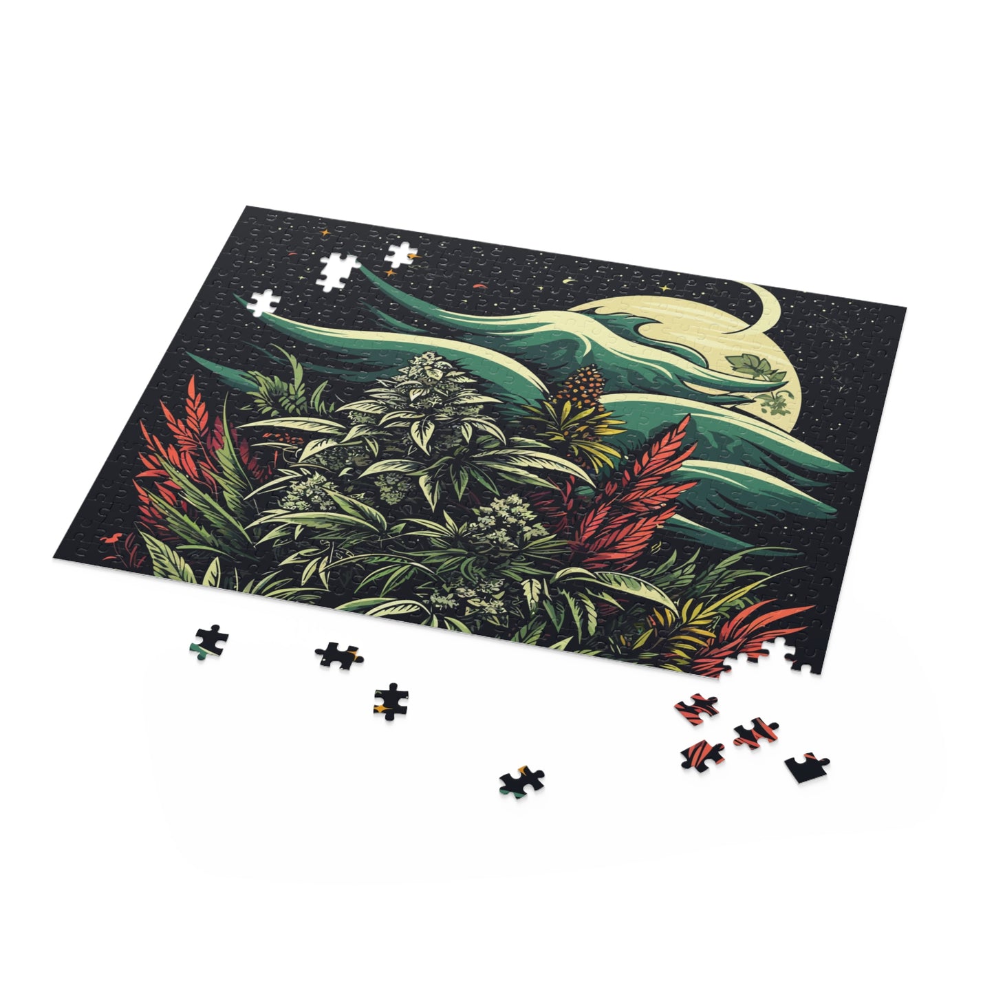 Take a Trip to the Party Side of the Moon Puzzle – Bold Night Jungle Jigsaw