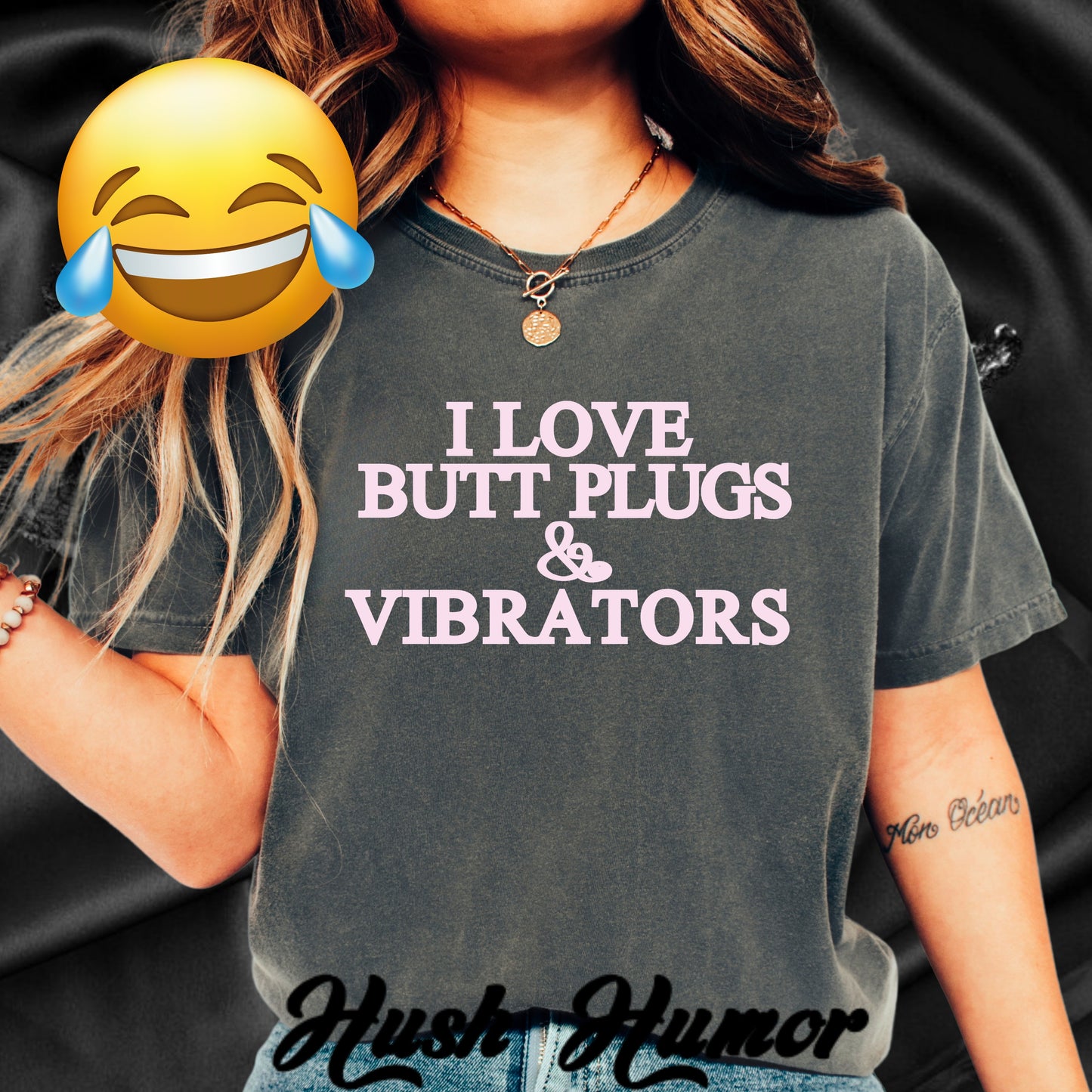 Naughty Adult Humor Unisex T-shirt - I Love Butt Plugs Offensive NSFW Tee