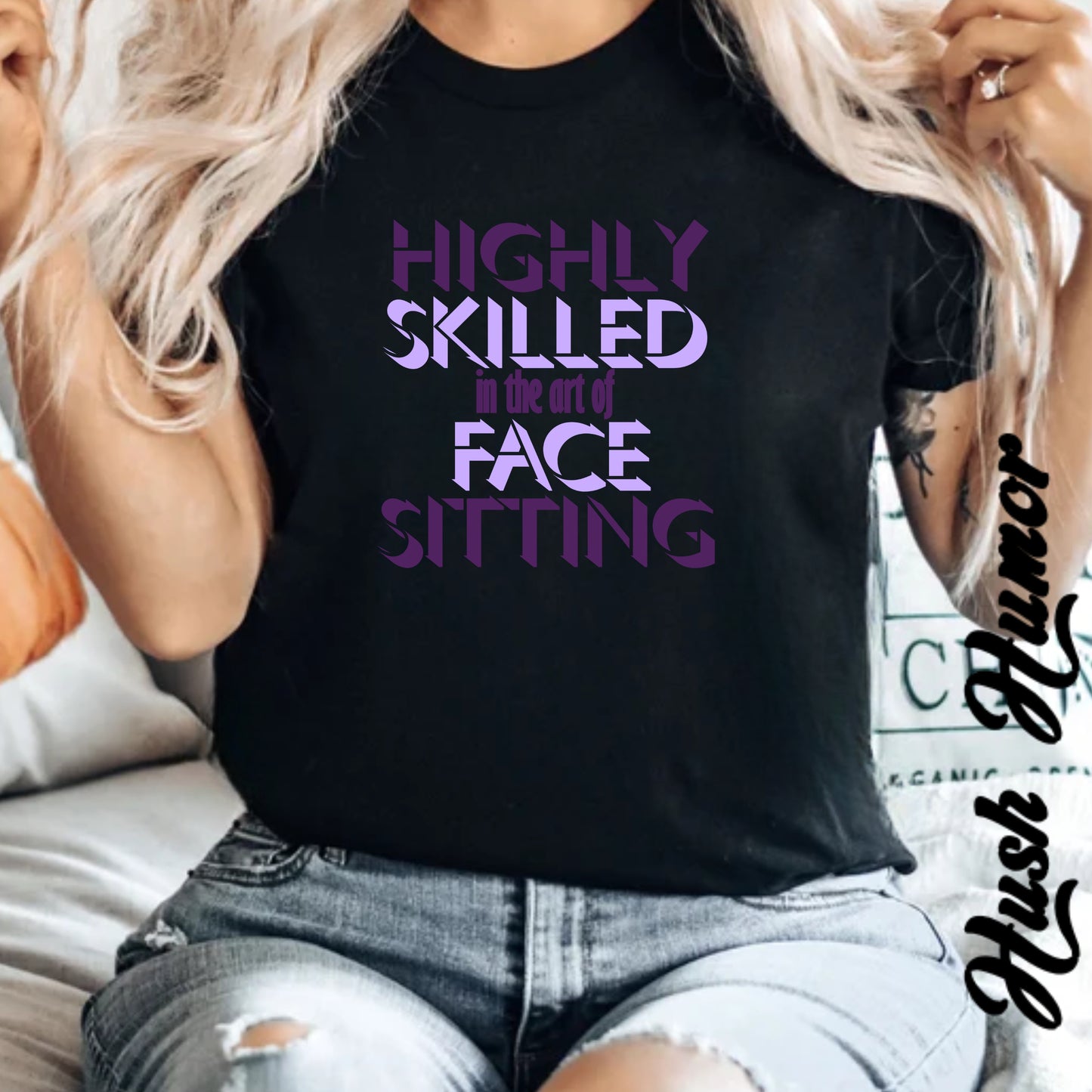 Naughty Women Face Sitting T-Shirt – Funny FEMdom Oral Sex NSFW Unisex Garment-Dyed Tee