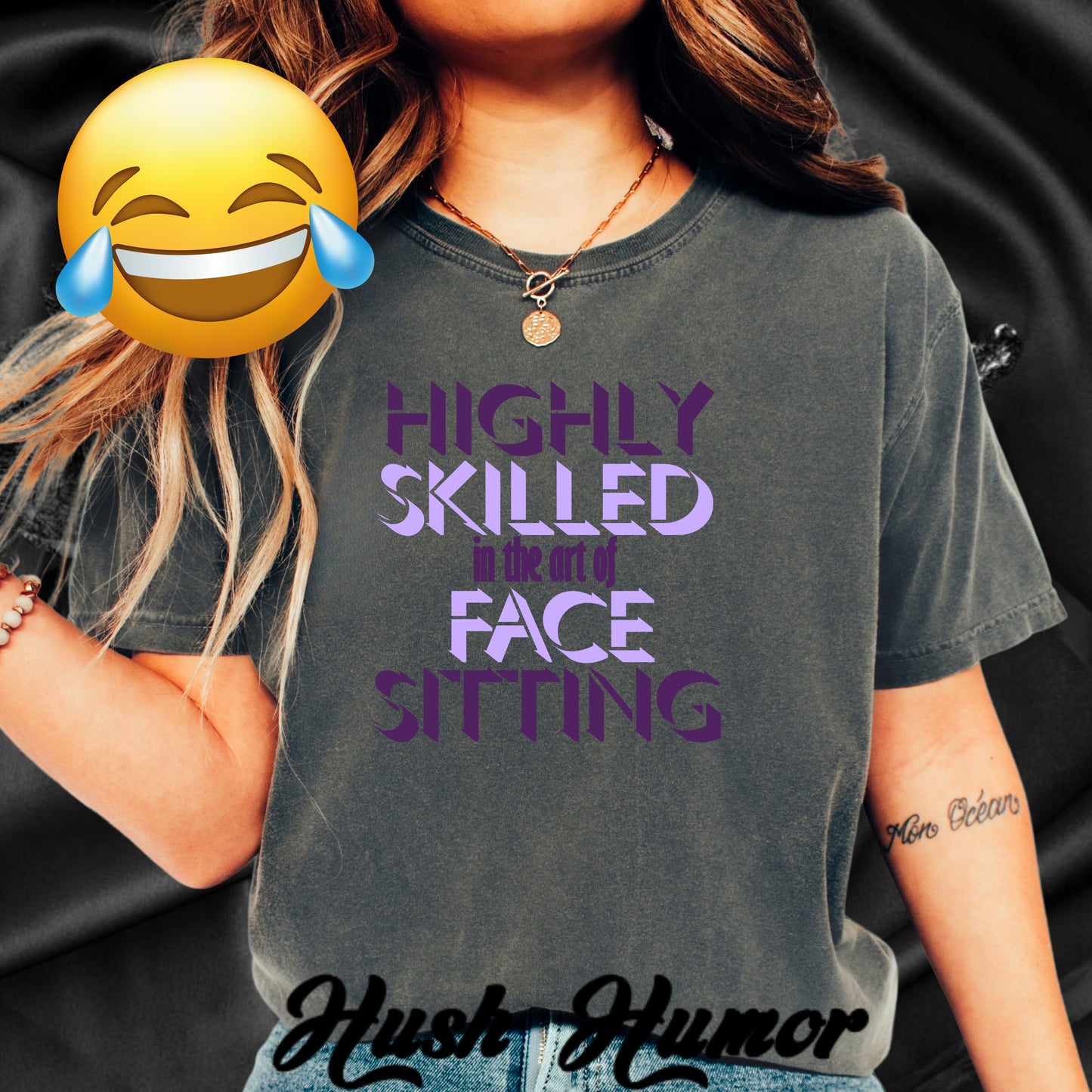 Naughty Women Face Sitting T-Shirt – Funny FEMdom Oral Sex NSFW Unisex Garment-Dyed Tee