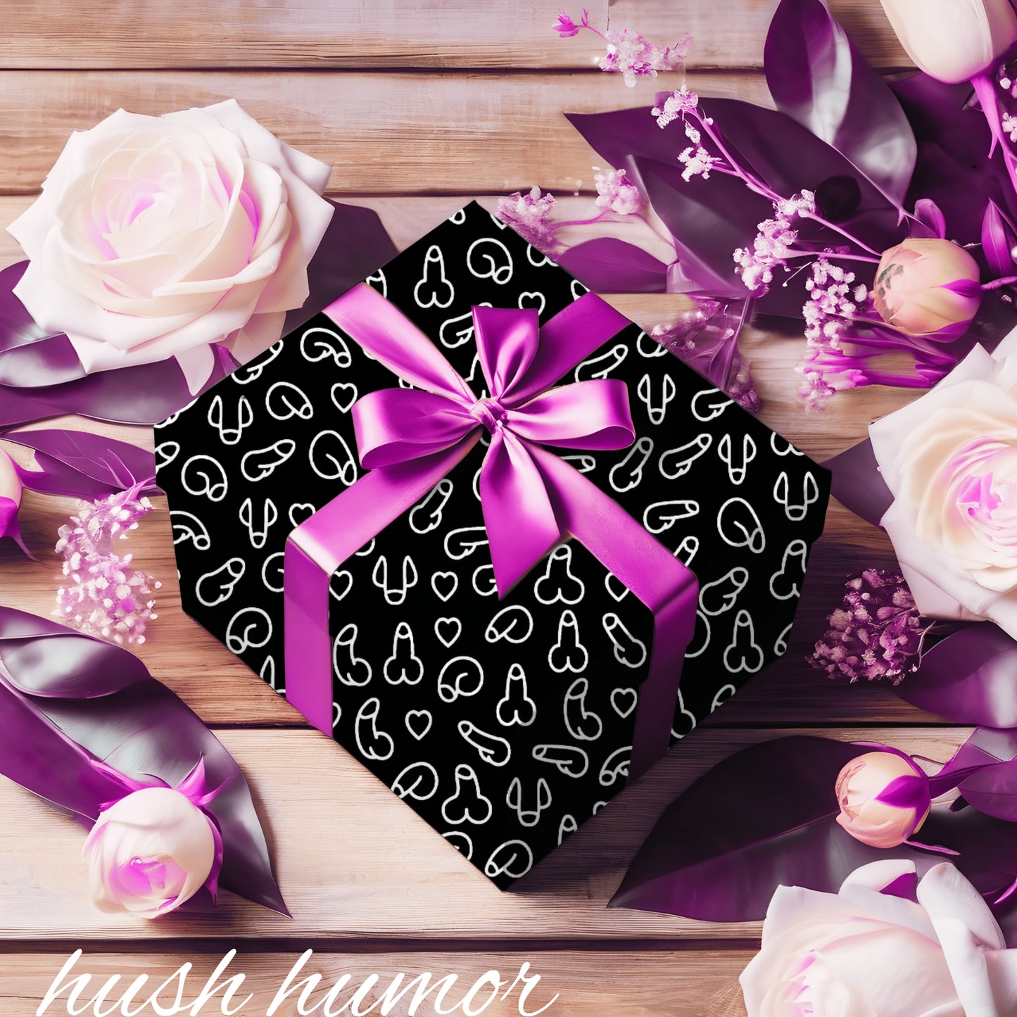 Penis Wrapping Paper – Funny Naughty NSFW D*ck Gift Wrap, Adult Humor Gag Gift Paper