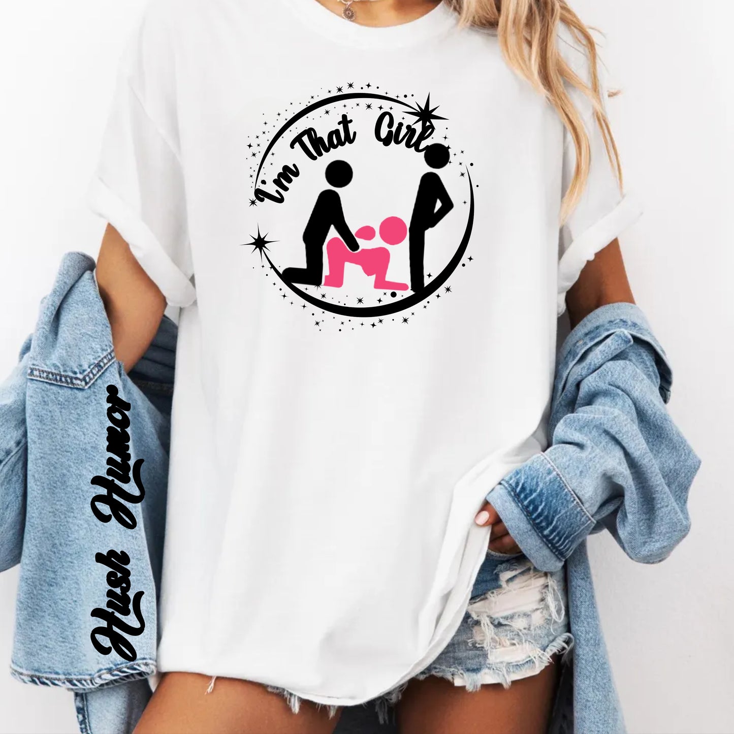Funny Threesome Tee – Naughty Women’s Adult Humor T-Shirt, Sassy Offensive Meme Top, I’m That Girl Summer Party Shirt
