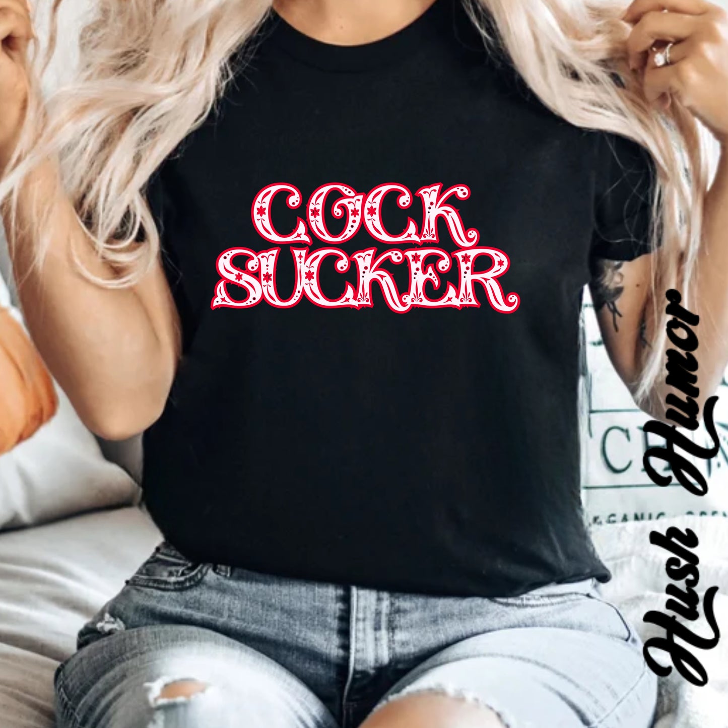 C*ck Sucker Naughty Girl Sex T-Shirt – Sexy Offensive Ladies Comfort Colors® Tee, Hot Wife Shirt, Inappropriate NSFW Top