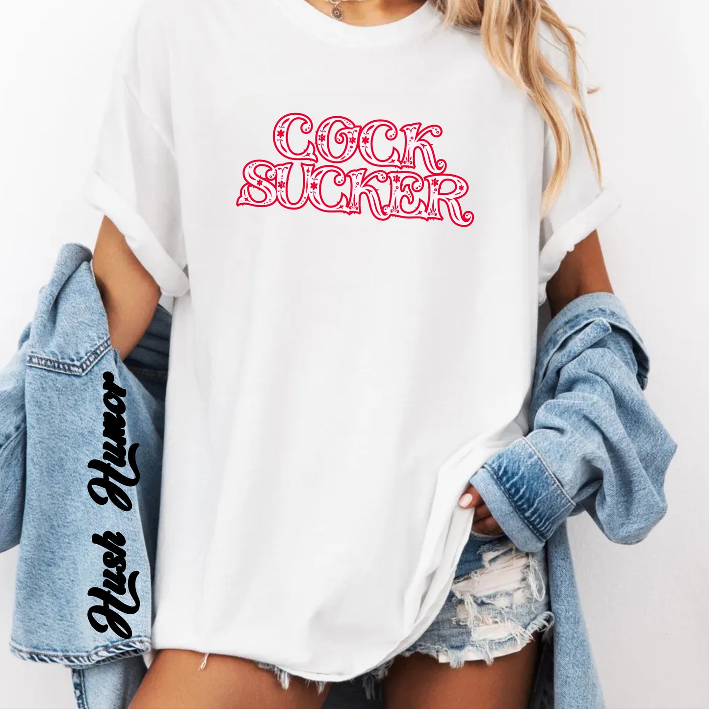C*ck Sucker Naughty Girl Sex T-Shirt – Sexy Offensive Ladies Comfort Colors® Tee, Hot Wife Shirt, Inappropriate NSFW Top