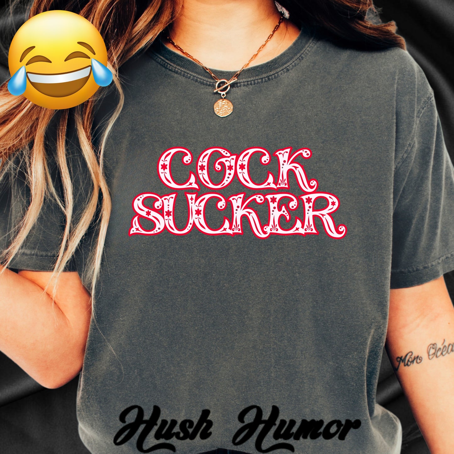 C*ck Sucker Naughty Girl Sex T-Shirt – Sexy Offensive Ladies Comfort Colors® Tee, Hot Wife Shirt, Inappropriate NSFW Top