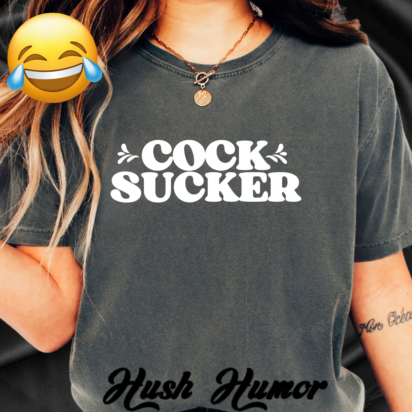 C*ck Sucker Offensive Ladies Comfort Colors T-Shirt – Hot Wife NSFW Party Tee