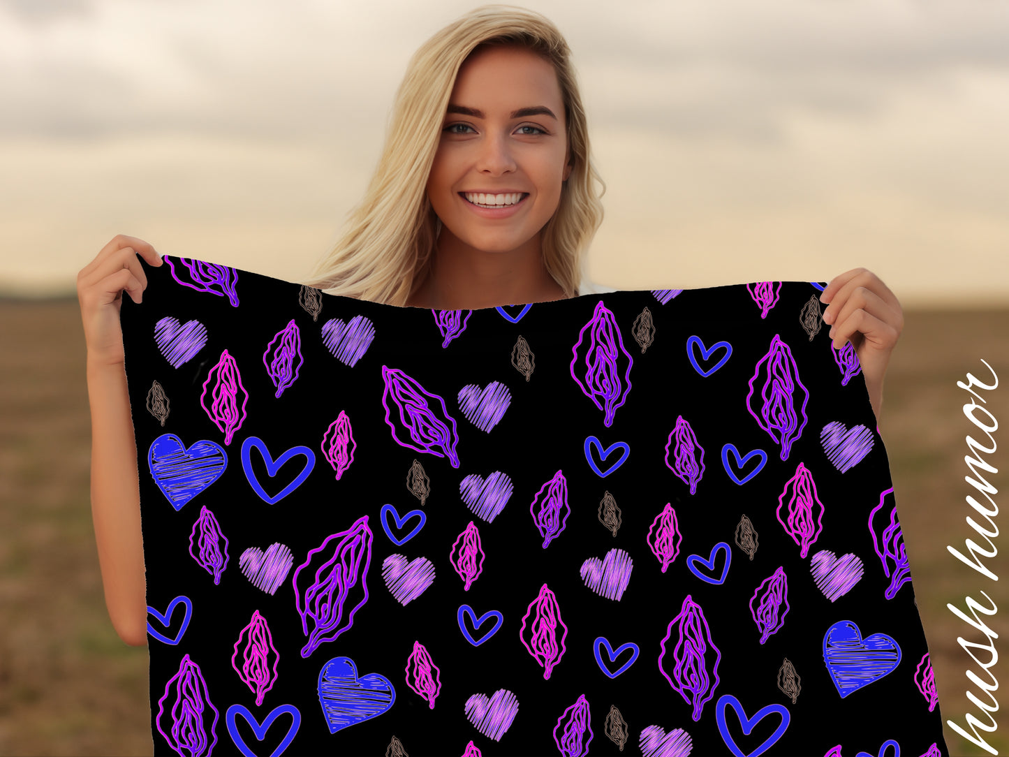 Fun Rainbow Vagina Print Blanket, Sexy Feminist Gift, Lesbian Bachelorette Throw, Body Positive Feminist Blanket for Women