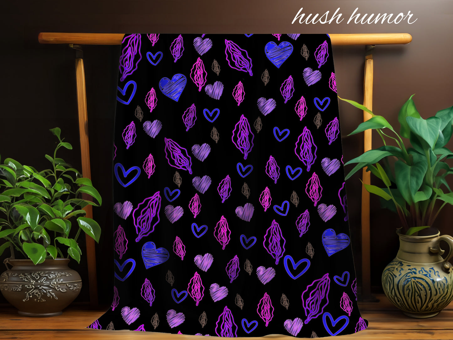 Fun Rainbow Vagina Print Blanket, Sexy Feminist Gift, Lesbian Bachelorette Throw, Body Positive Feminist Blanket for Women