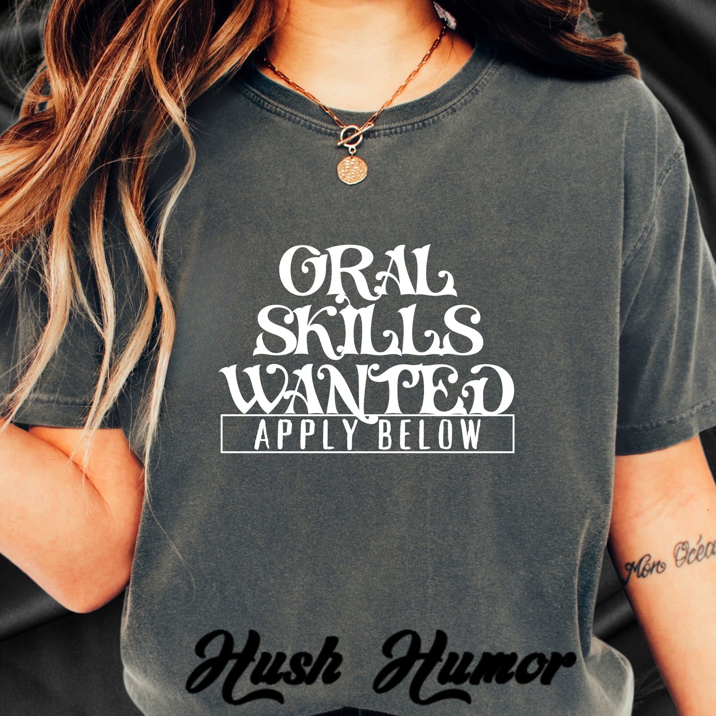Oral Skills Wanted Funny T-Shirt – Naughty NSFW Unisex Gag Gift Tee