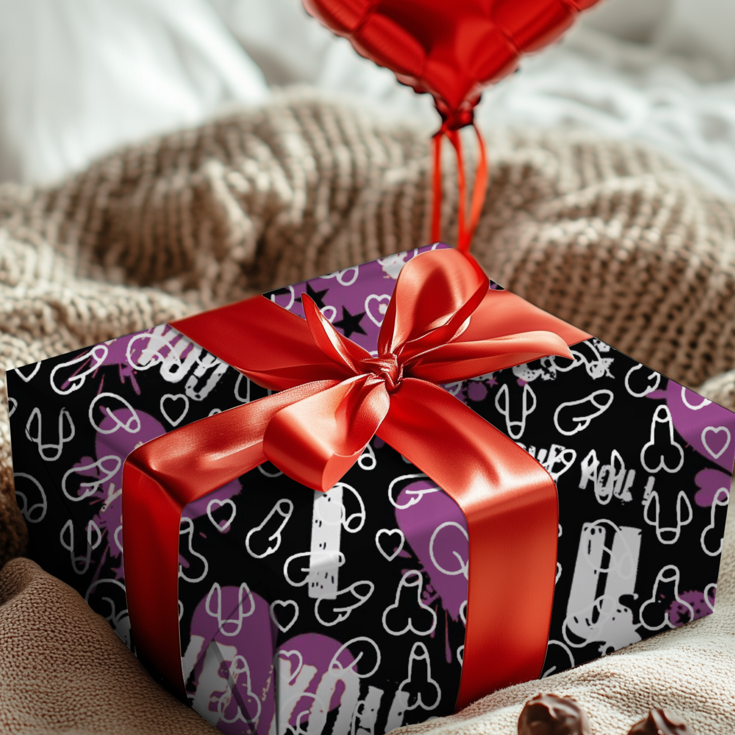 Penis wrapping paper, for Kinky Adult gifts, Dirty d*ck Gift Wrap, Special Occasion Wrapping paper