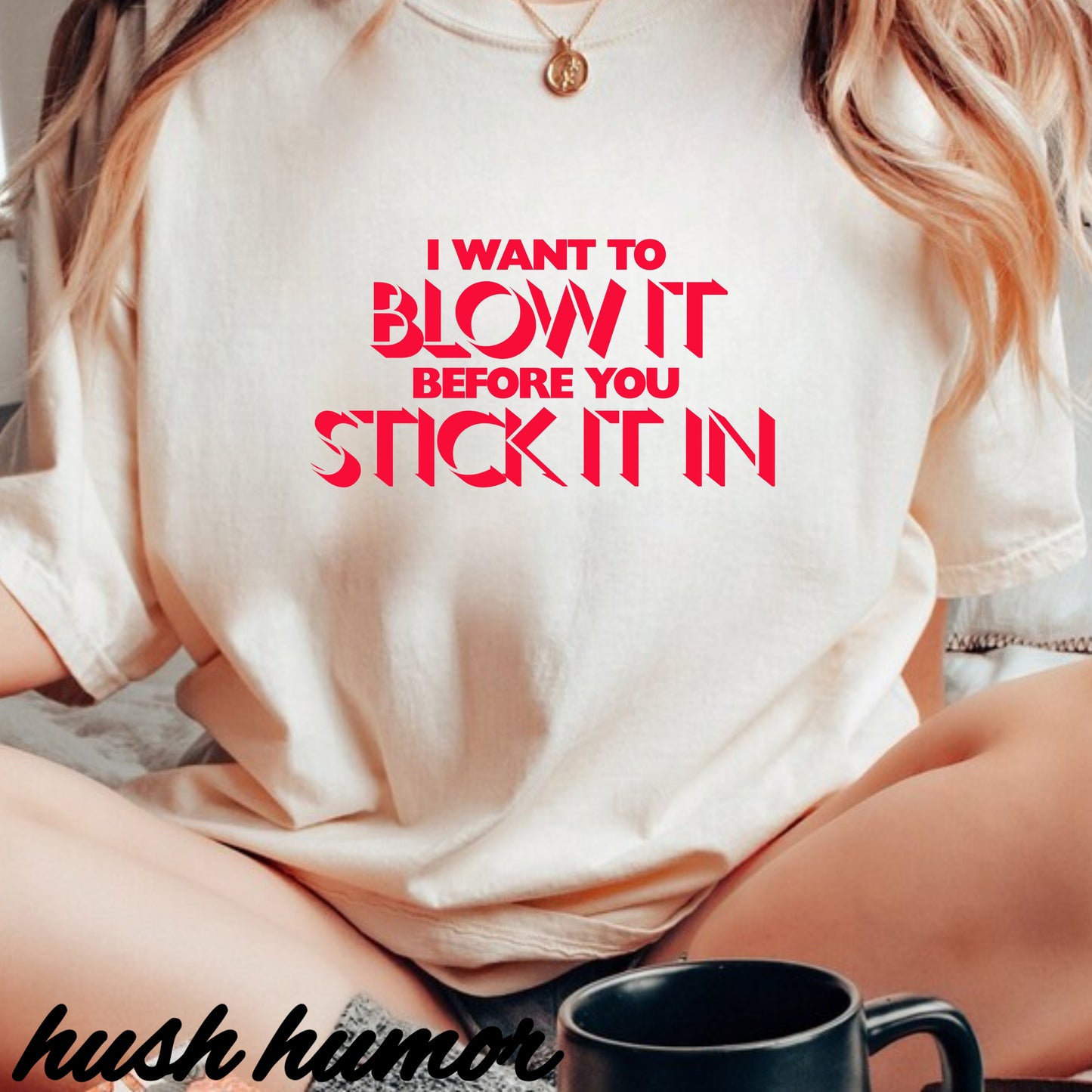 I Wanna Blow it Before You Stick it in, funny blow job oral sex tshirt, shocking apparel for her
