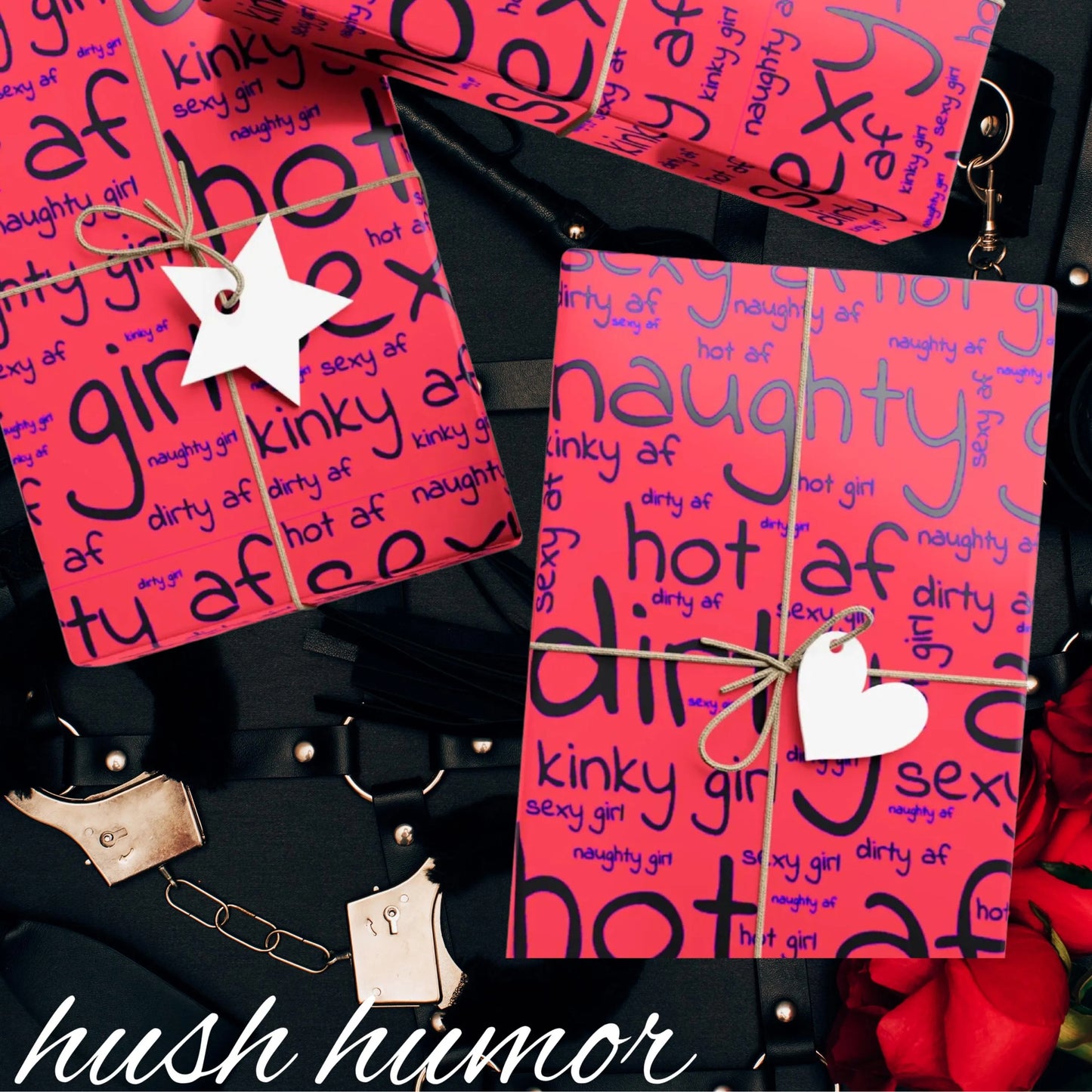Naughty AF Wrapping paper, special occasion wrapping paper for hot girls