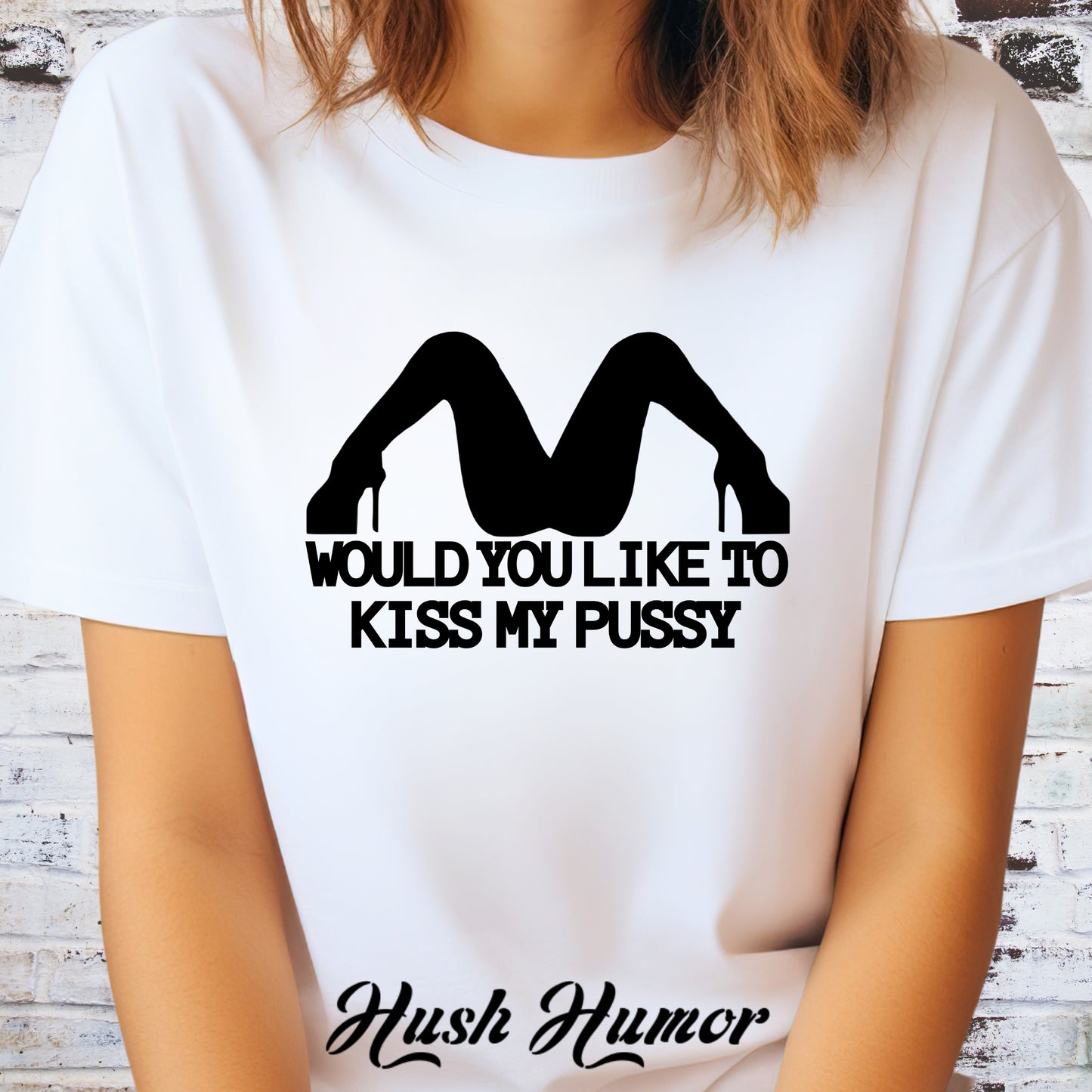 Would You Like to Kiss My P*ssy funny Ladies T-Shirt, Inappropriate NSFW Comfort Color Pepper tee