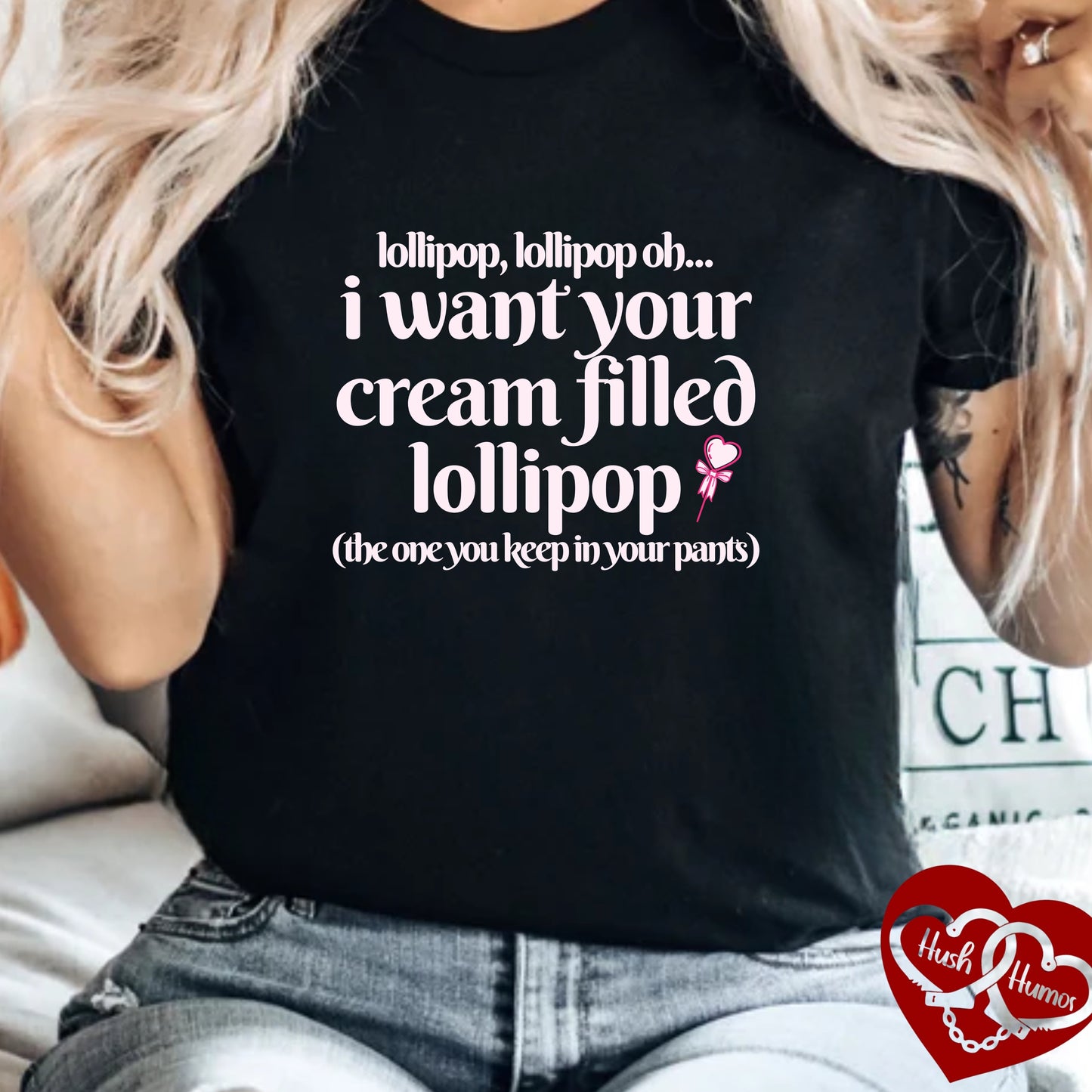 Sexually suggestive lollipop T-shirt, funny innuendo gift for hot wife, hot girl summer outfit, sexy party apparel